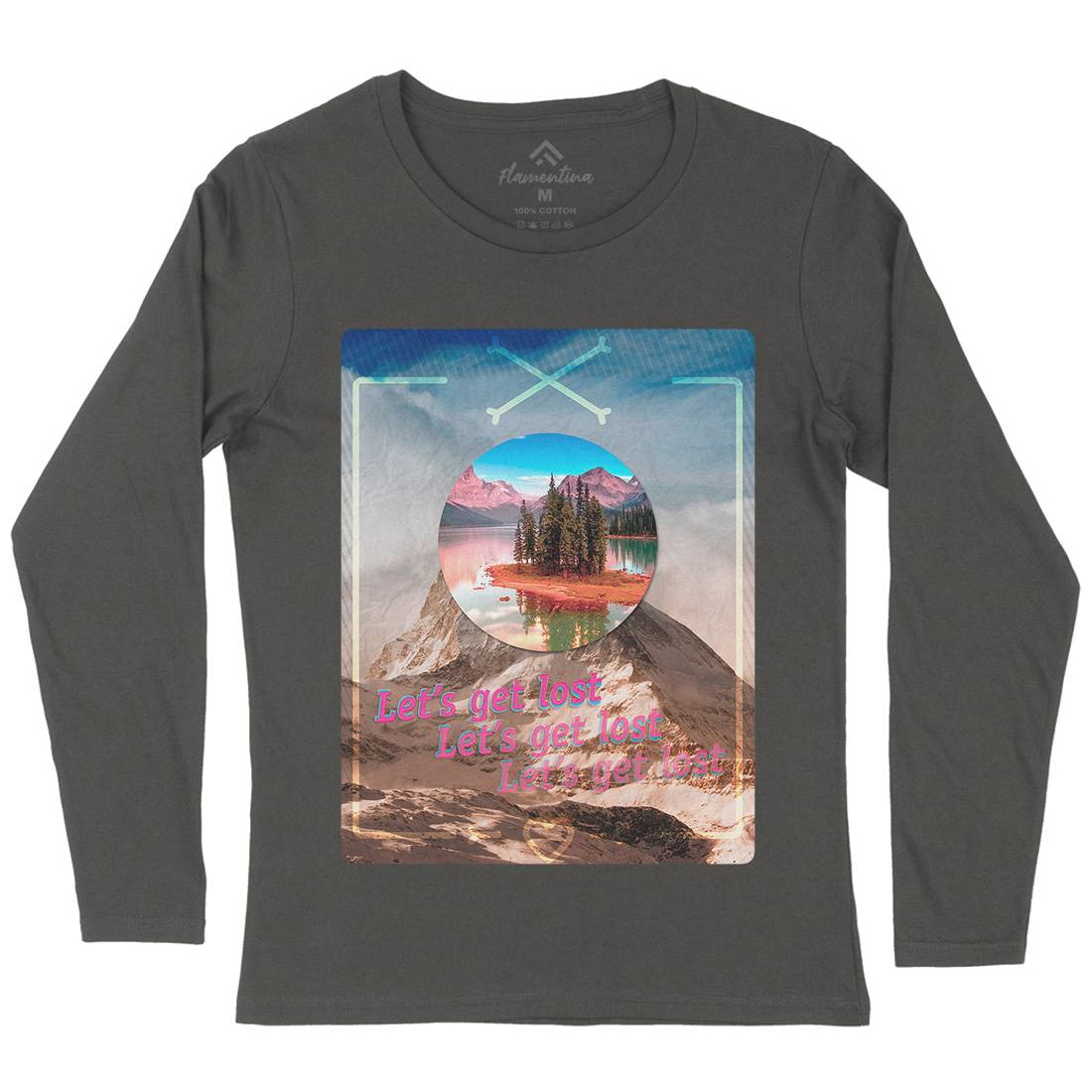 Let&#39;s Get Lost Womens Long Sleeve T-Shirt Nature A862