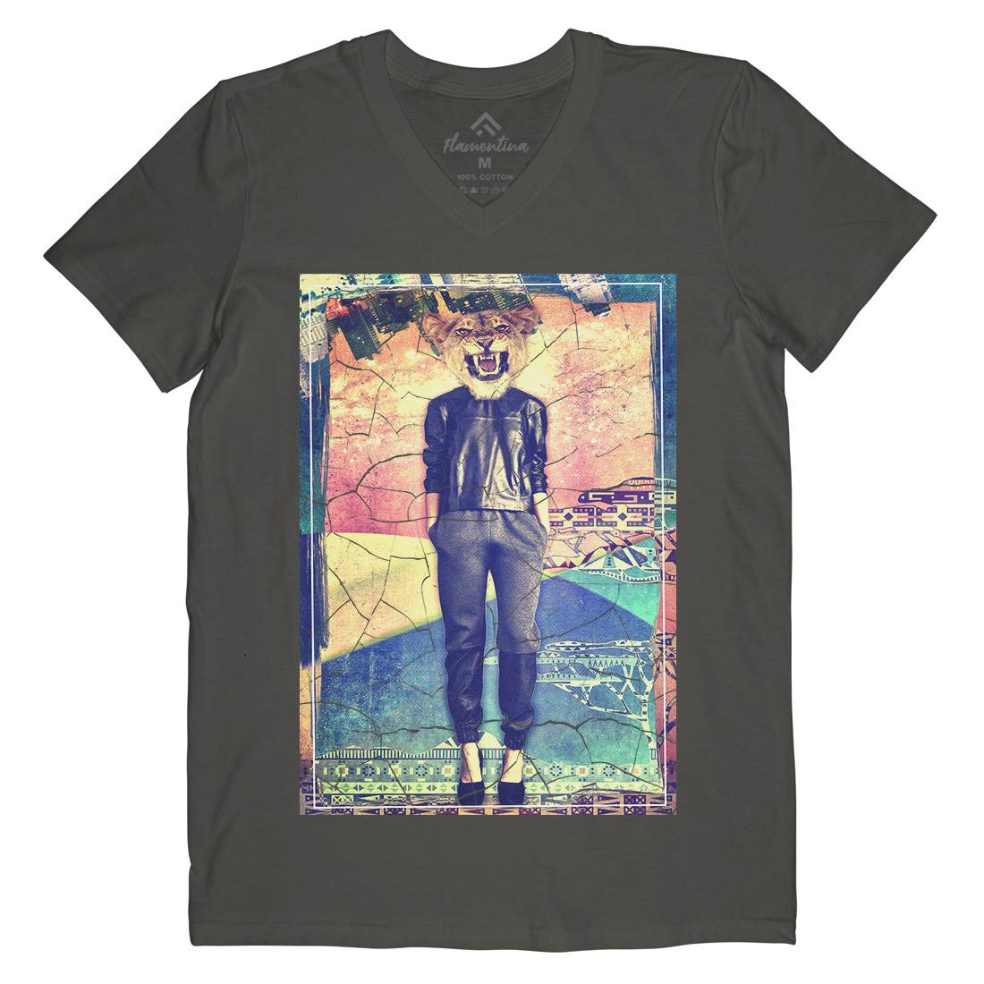 Lioness Mens V-Neck T-Shirt Art A865