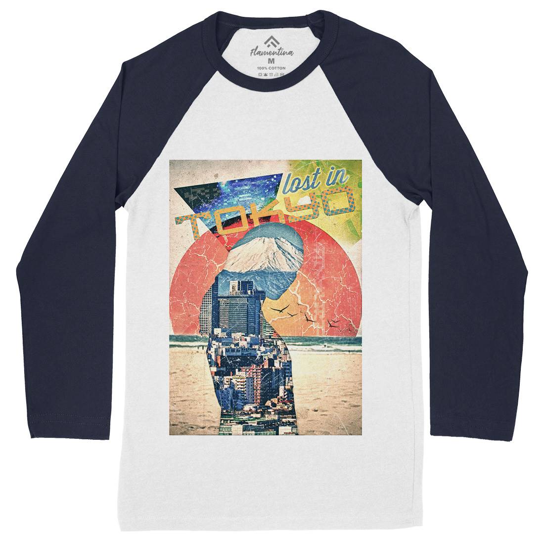 Lost In Tokyo Mens Long Sleeve Baseball T-Shirt Art A867
