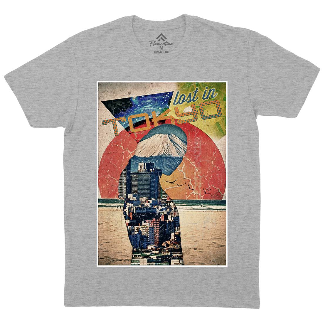 Lost In Tokyo Mens Organic Crew Neck T-Shirt Art A867