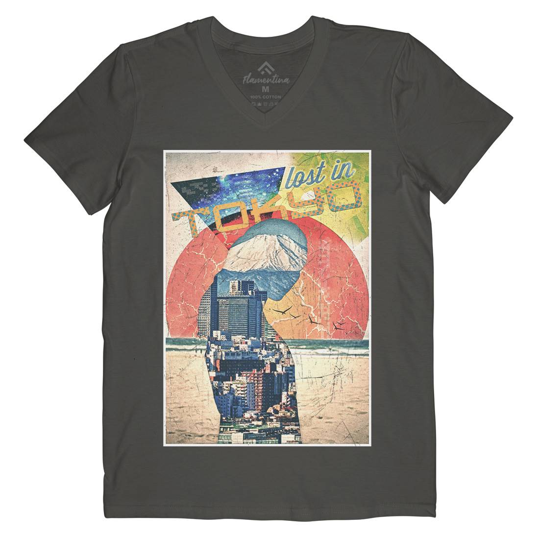 Lost In Tokyo Mens V-Neck T-Shirt Art A867