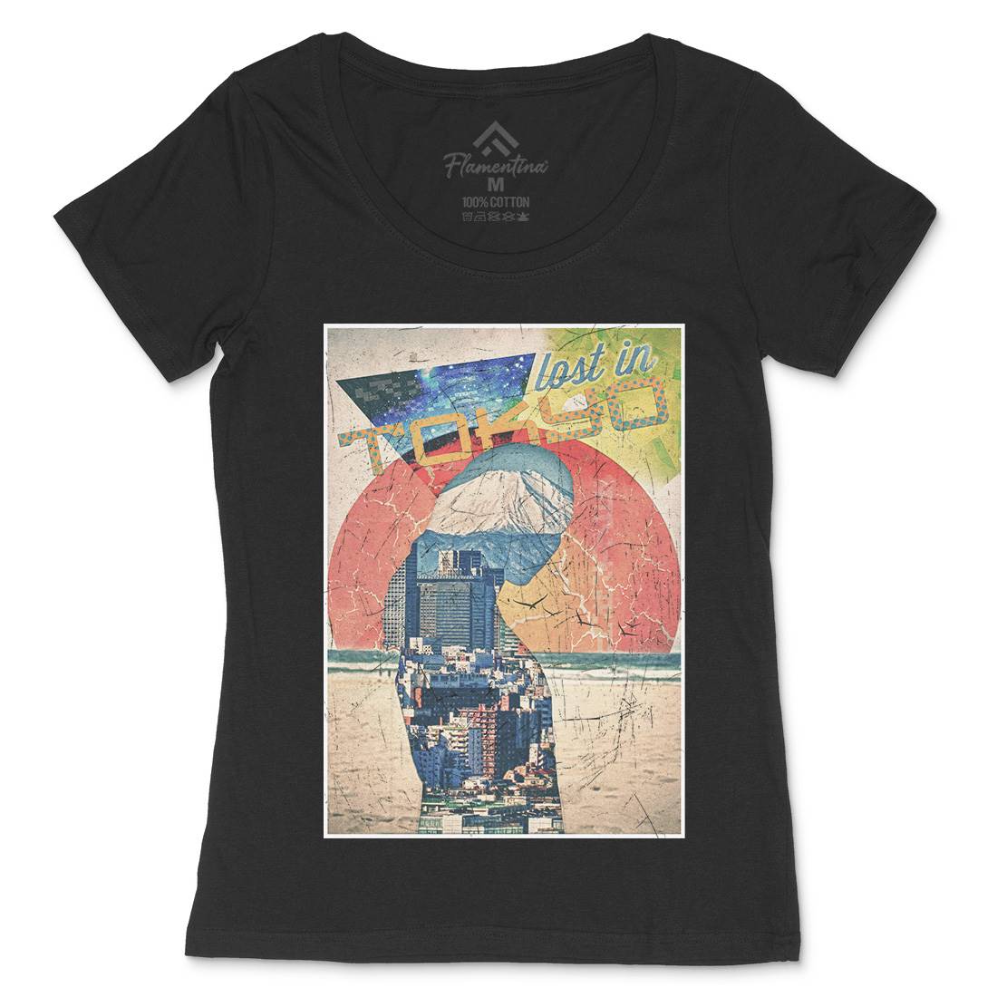 Lost In Tokyo Womens Scoop Neck T-Shirt Art A867
