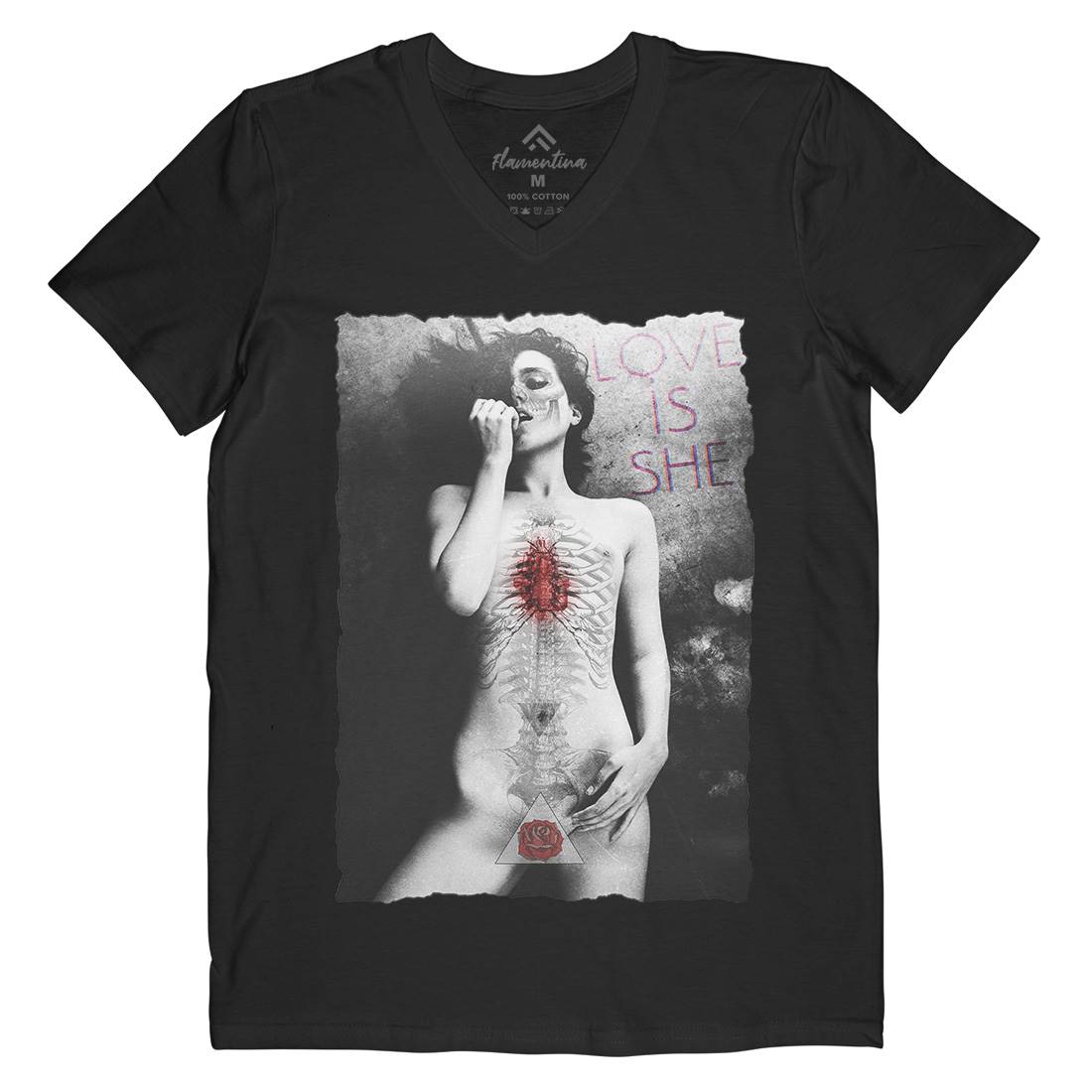 Love Is She Mens V-Neck T-Shirt Art A870