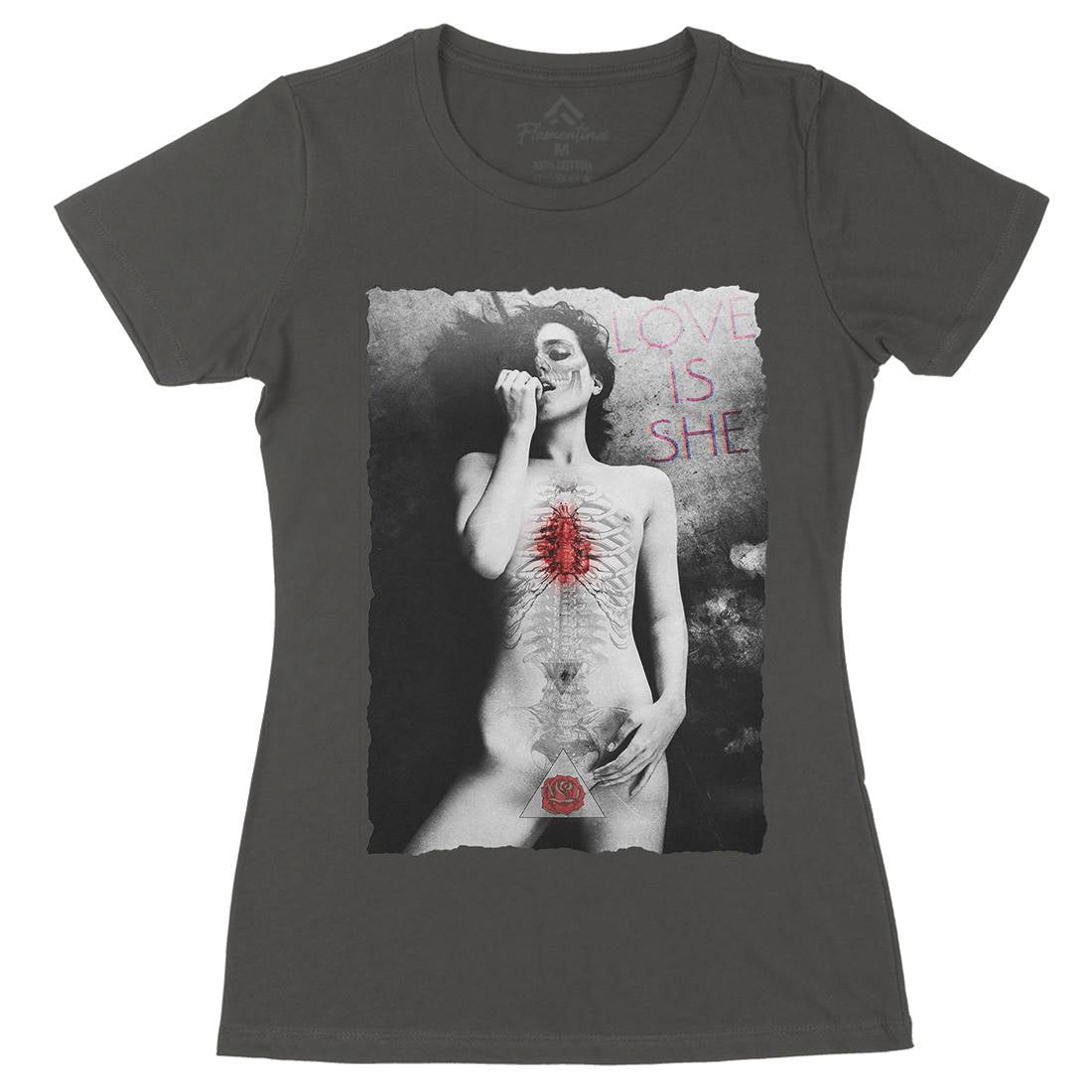 Love Is She Womens Organic Crew Neck T-Shirt Art A870