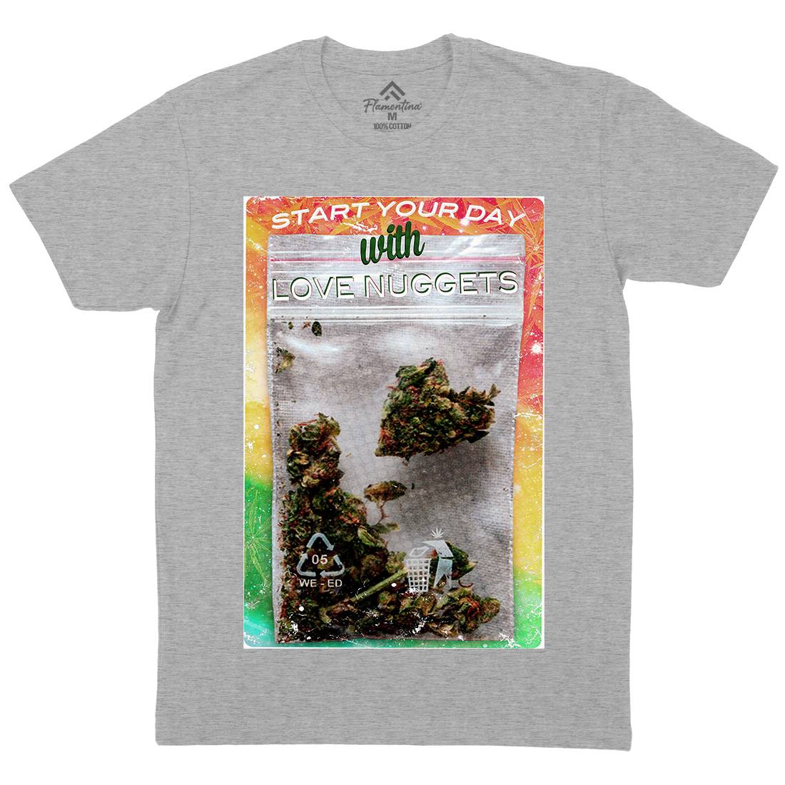 Love Nuggets Mens Organic Crew Neck T-Shirt Drugs A871
