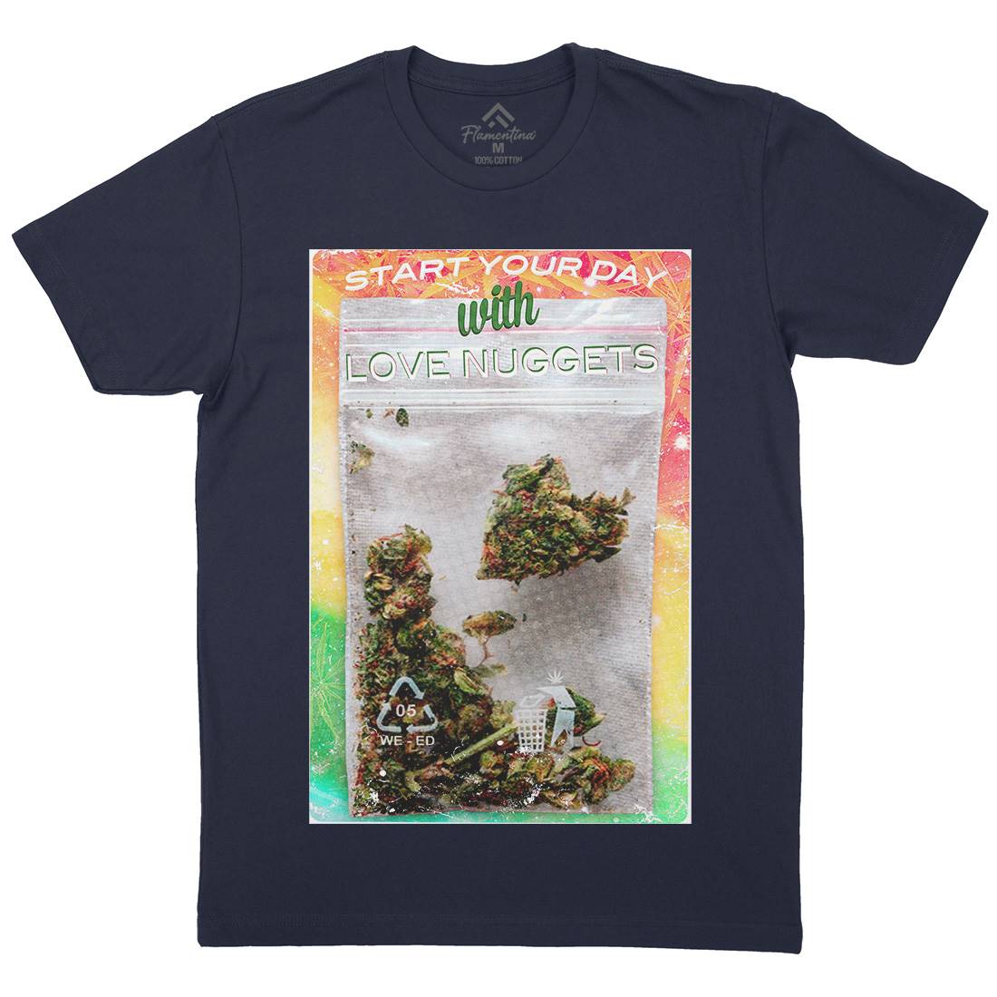 Love Nuggets Mens Organic Crew Neck T-Shirt Drugs A871
