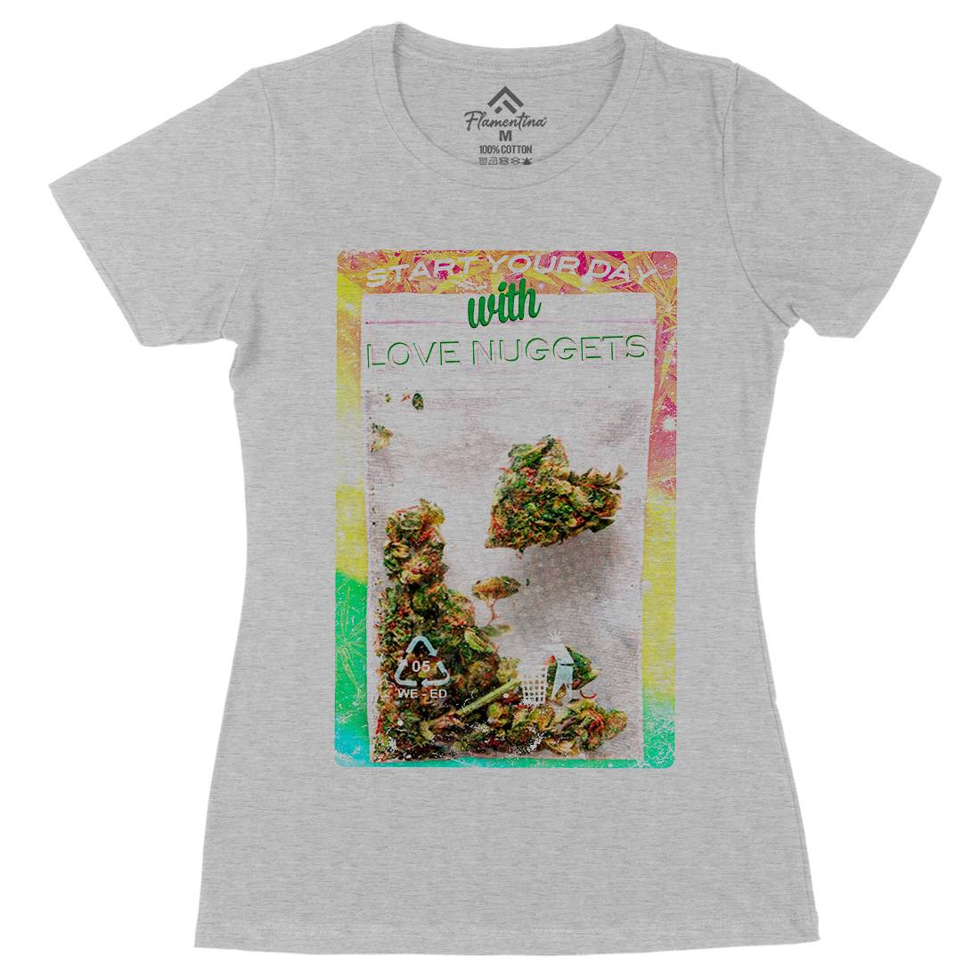 Love Nuggets Womens Organic Crew Neck T-Shirt Drugs A871
