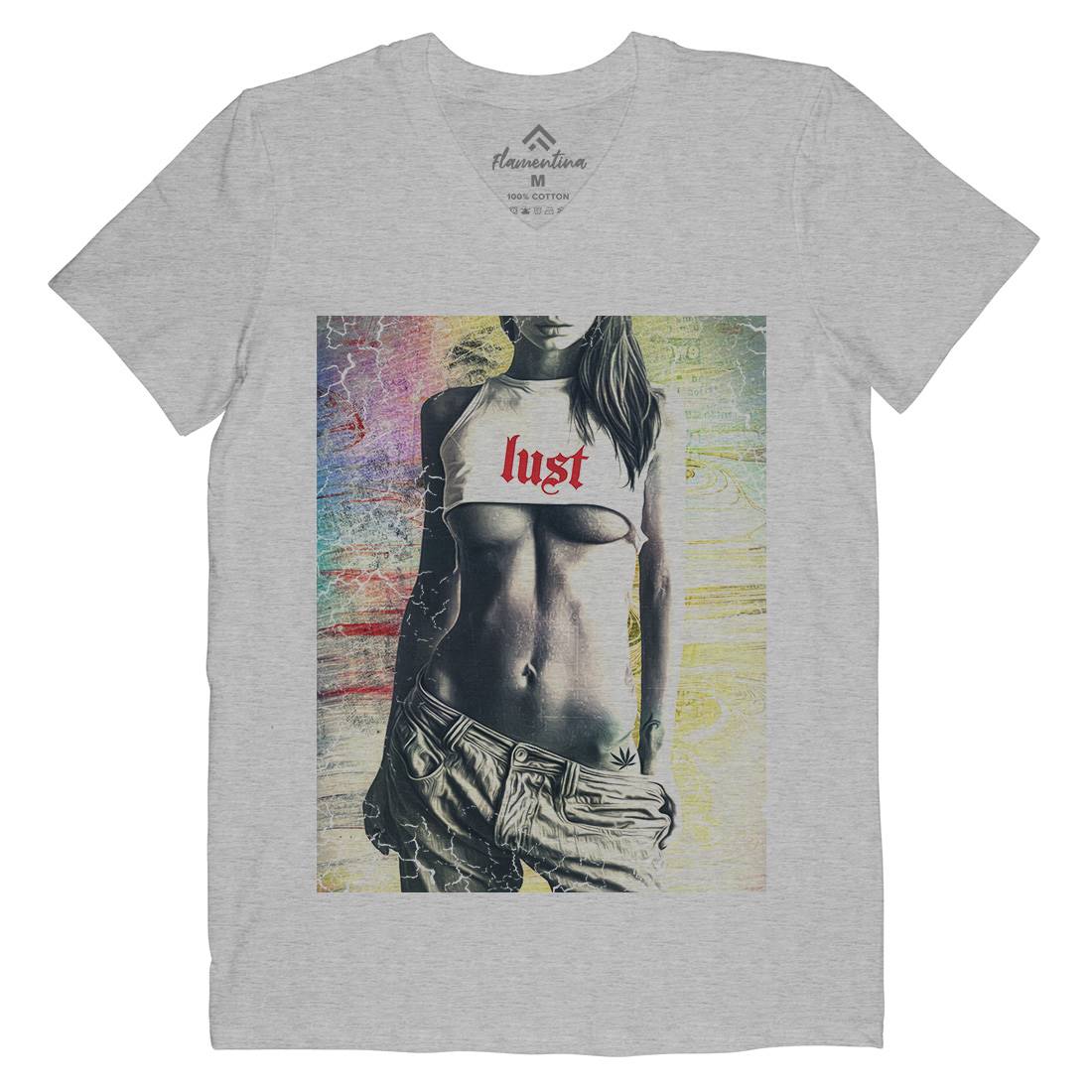 Lust Mens Organic V-Neck T-Shirt Art A872