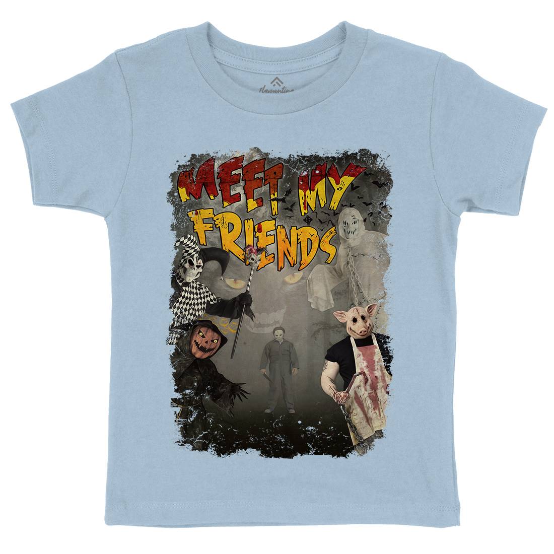 Meet My Friends Kids Organic Crew Neck T-Shirt Horror A875