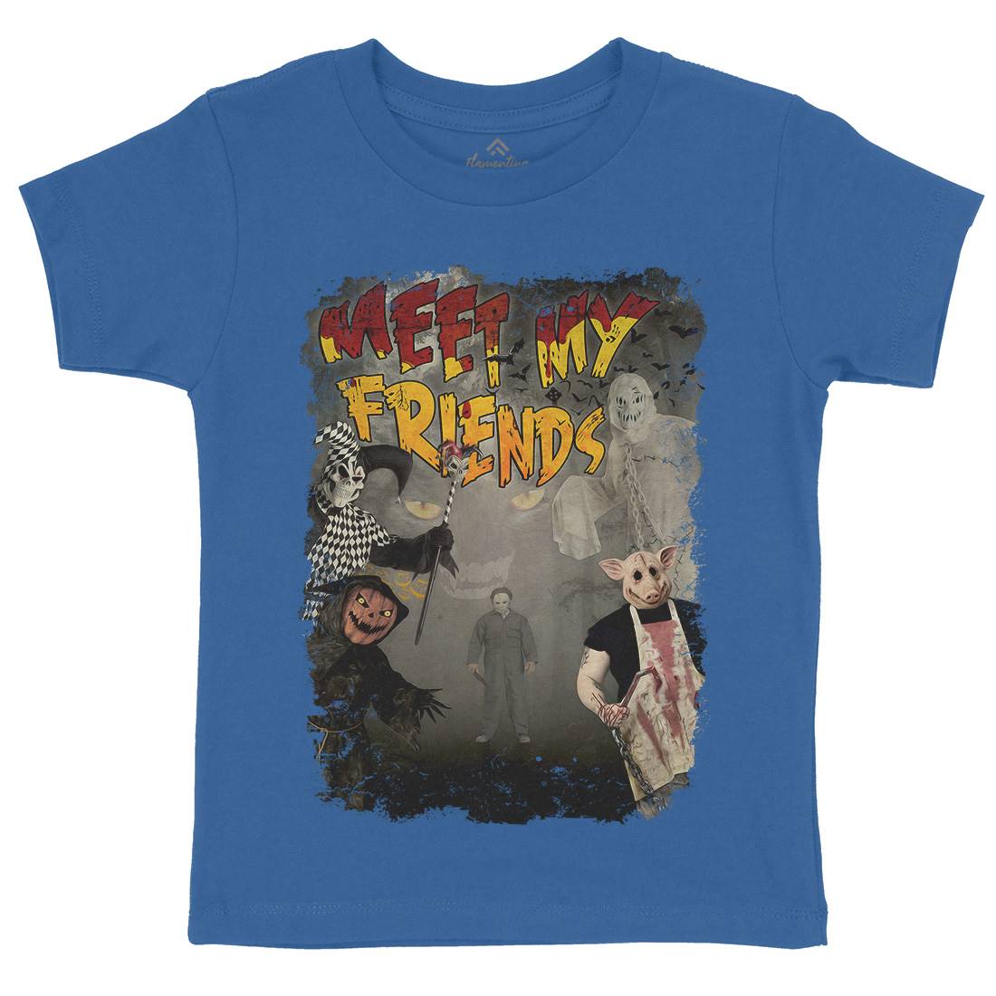 Meet My Friends Kids Organic Crew Neck T-Shirt Horror A875