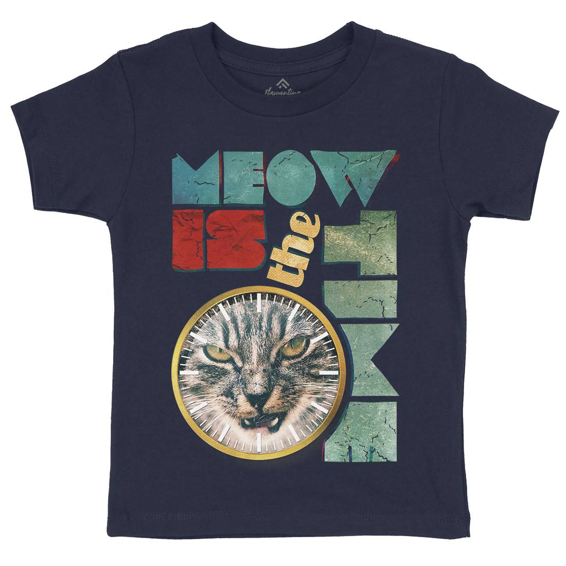 Meow Is The Time Kids Crew Neck T-Shirt Animals A876