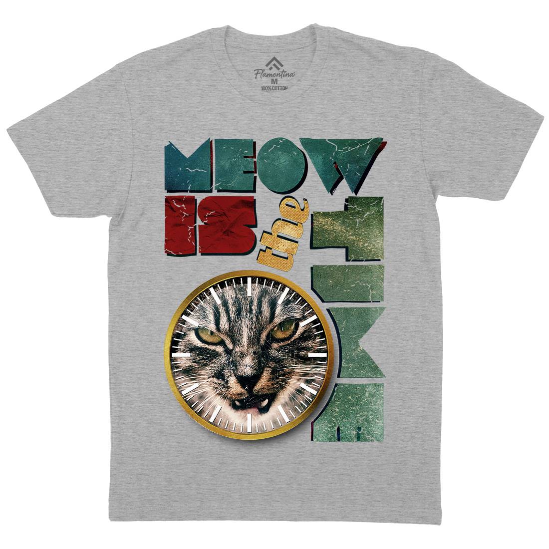 Meow Is The Time Mens Crew Neck T-Shirt Animals A876