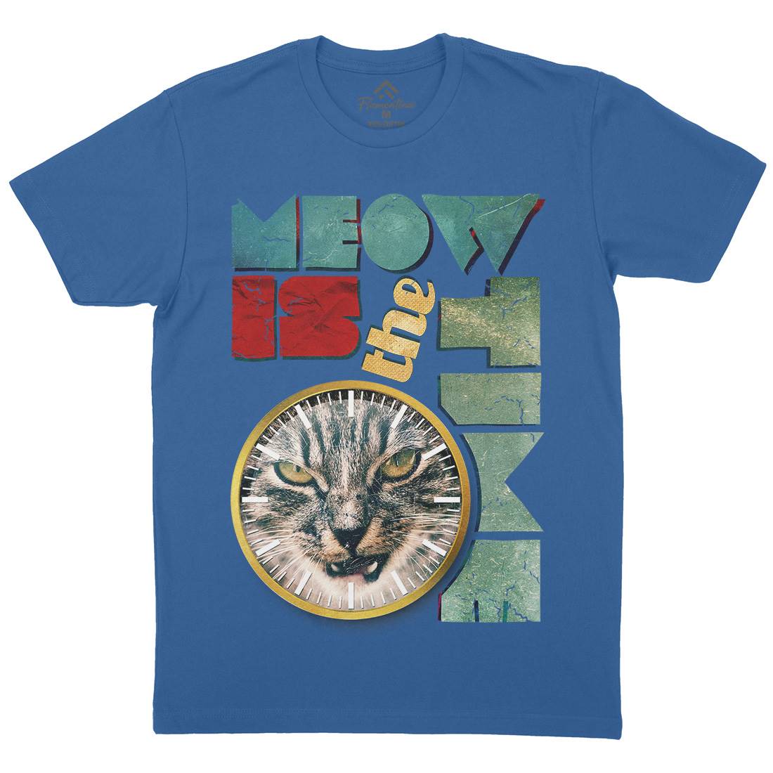 Meow Is The Time Mens Organic Crew Neck T-Shirt Animals A876