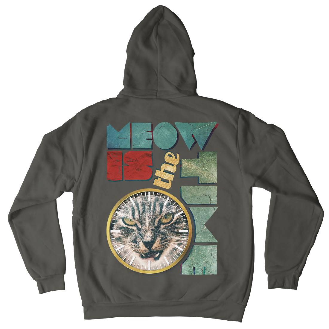 Meow Is The Time Mens Hoodie With Pocket Animals A876