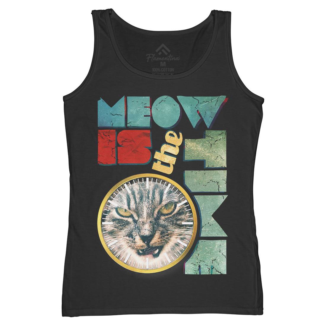 Meow Is The Time Womens Organic Tank Top Vest Animals A876