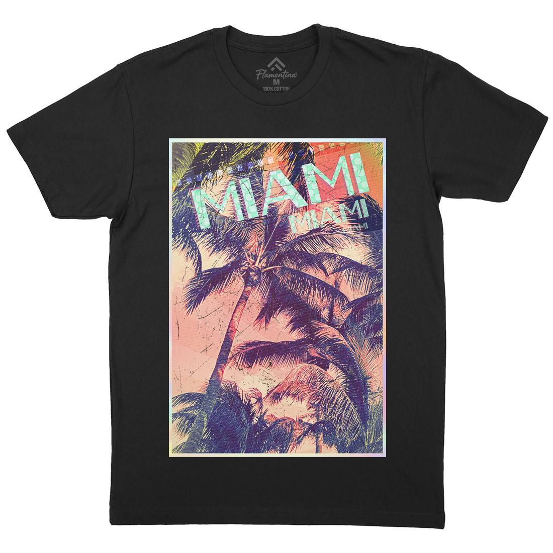Miami Mens Organic Crew Neck T-Shirt Art A877