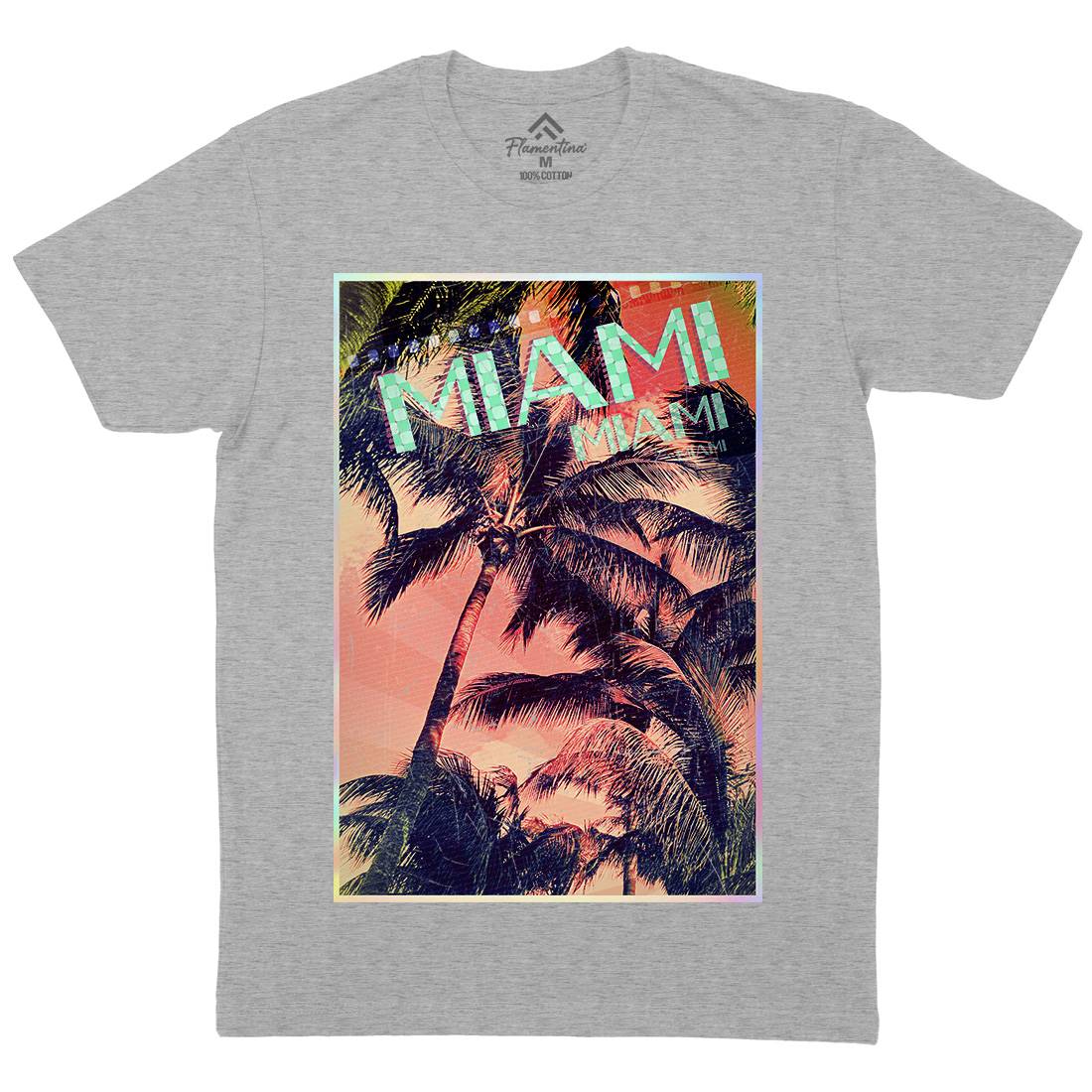 Miami Mens Crew Neck T-Shirt Art A877