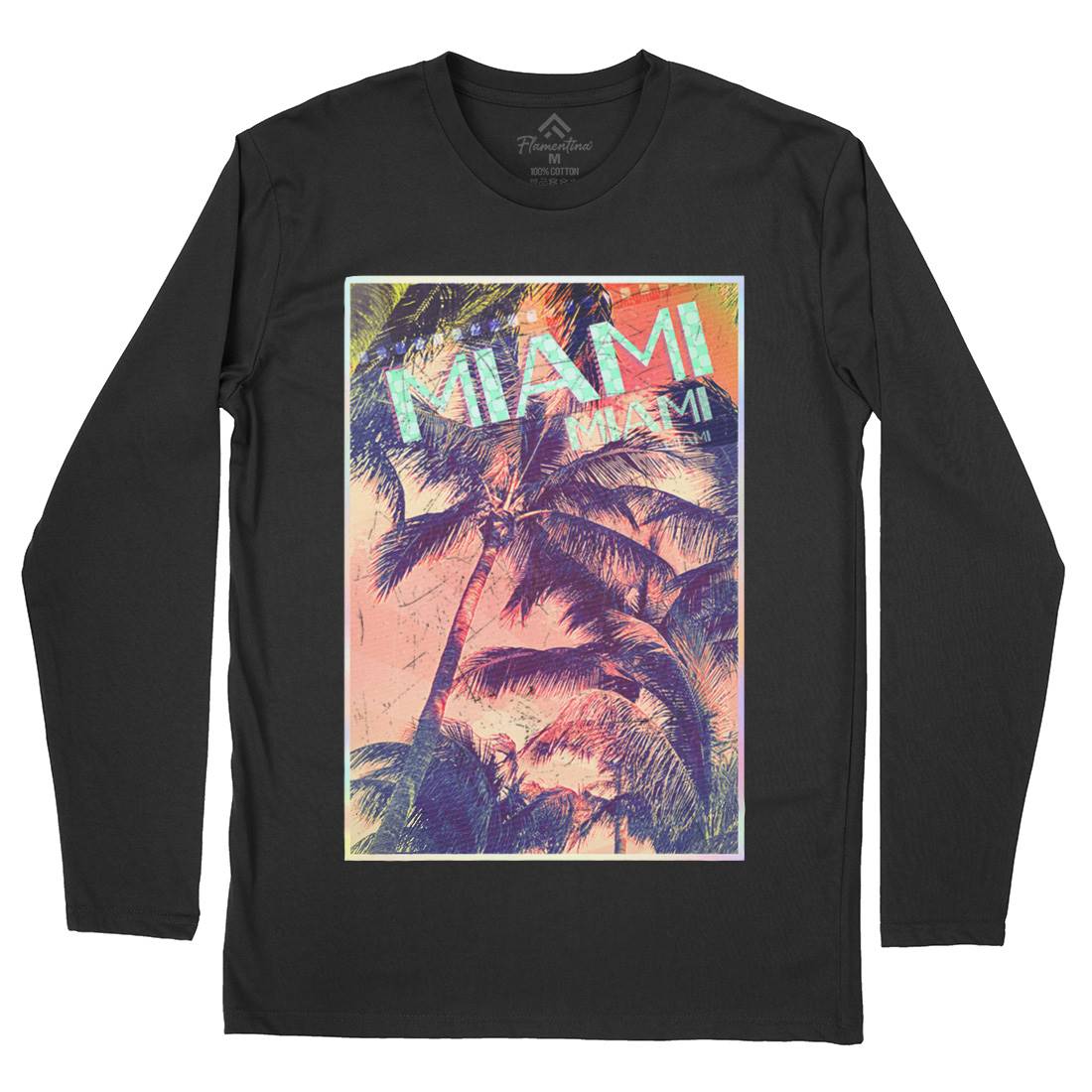 Miami Mens Long Sleeve T-Shirt Art A877