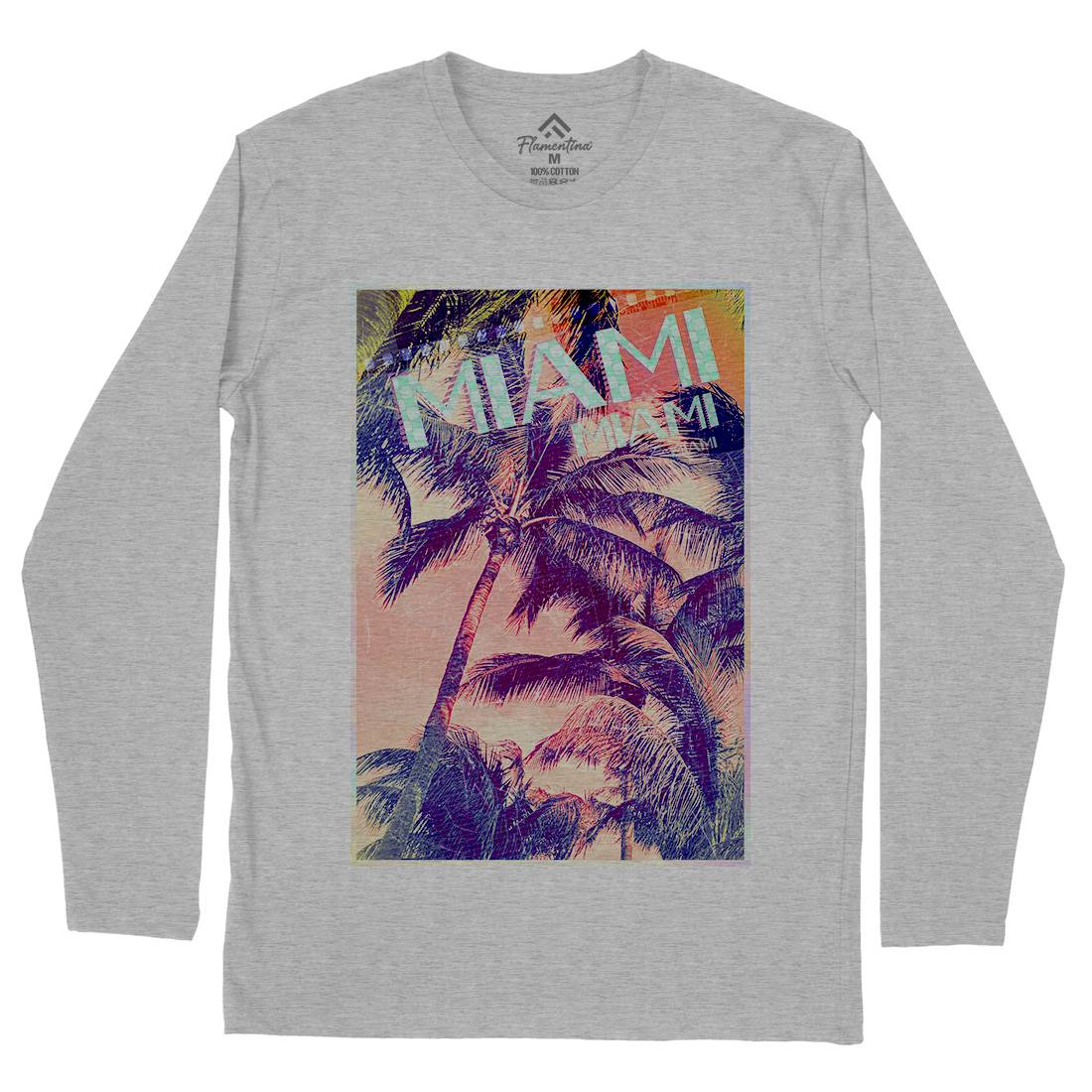 Miami Mens Long Sleeve T-Shirt Art A877
