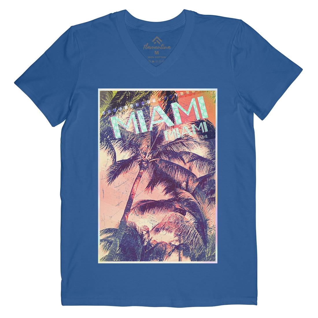 Miami Mens V-Neck T-Shirt Art A877
