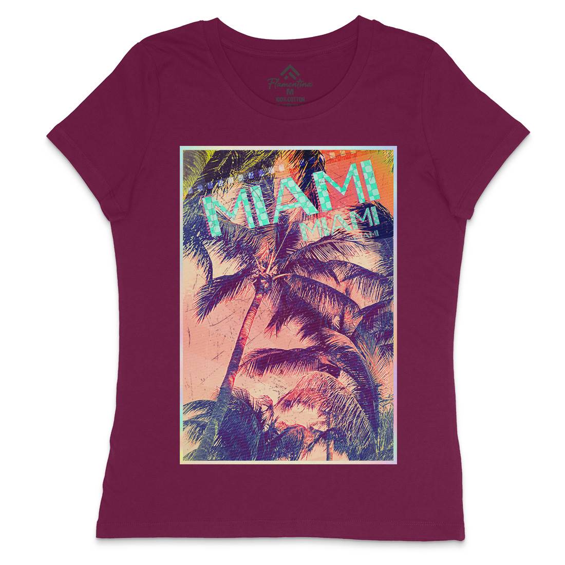 Miami Womens Crew Neck T-Shirt Art A877