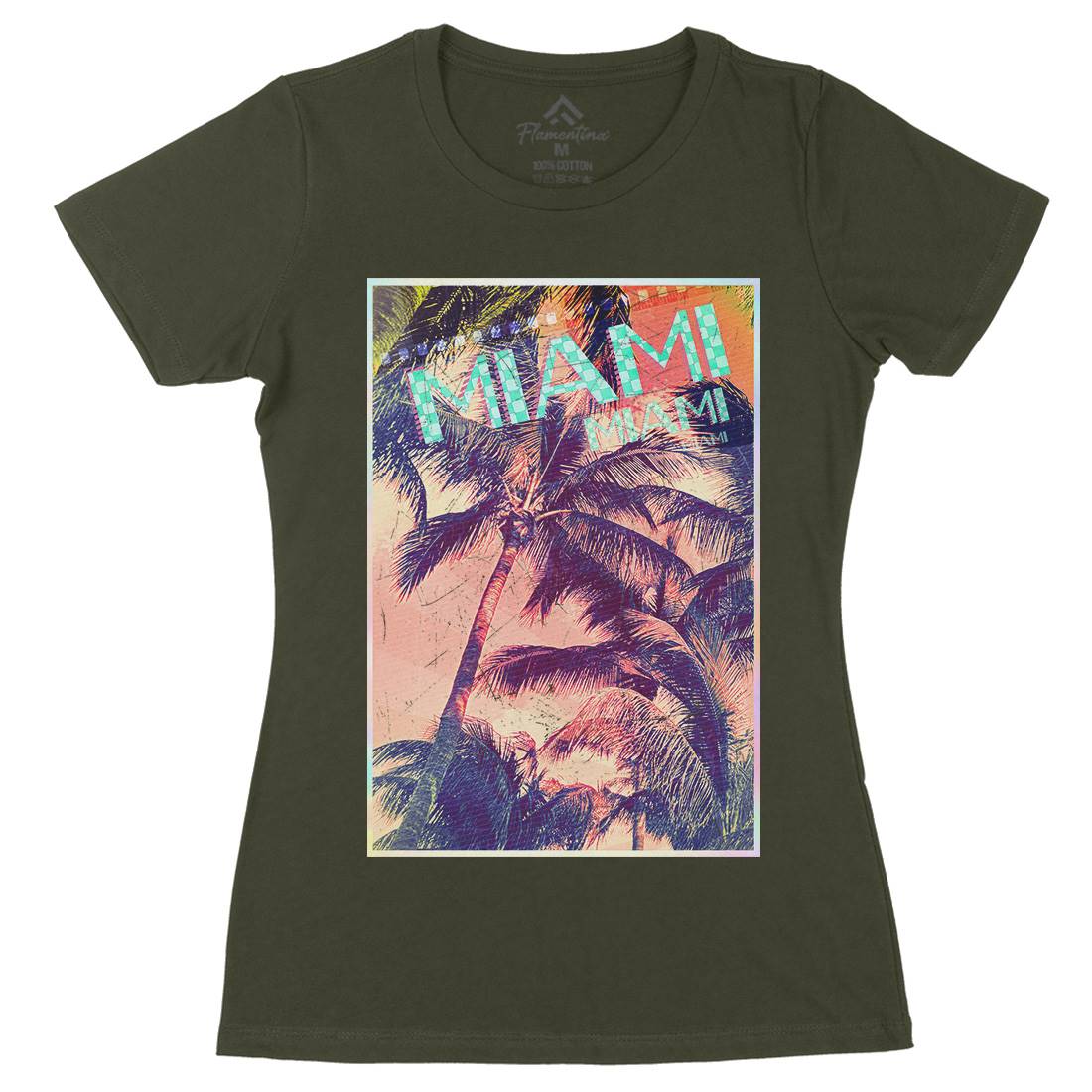 Miami Womens Organic Crew Neck T-Shirt Art A877