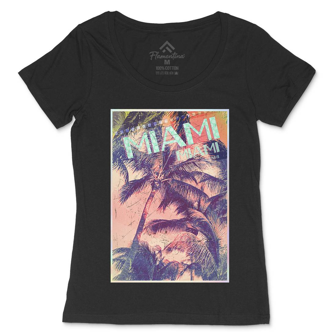 Miami Womens Scoop Neck T-Shirt Art A877