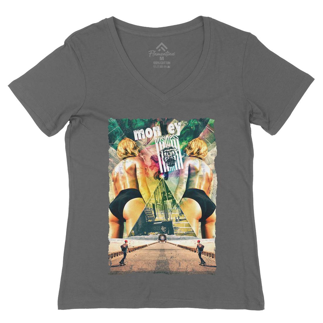 Monkey Business Womens Organic V-Neck T-Shirt Work A880