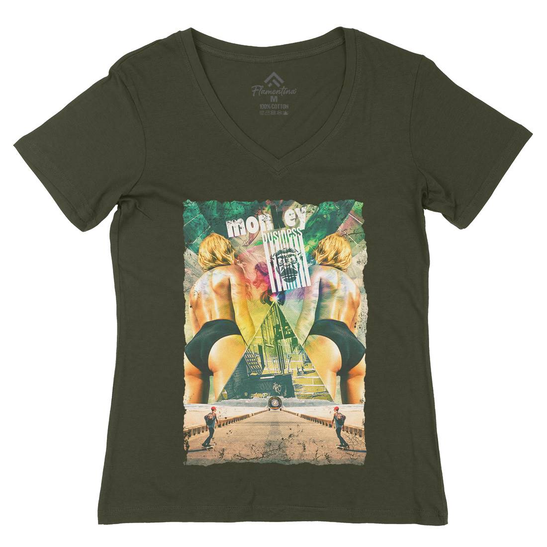 Monkey Business Womens Organic V-Neck T-Shirt Work A880