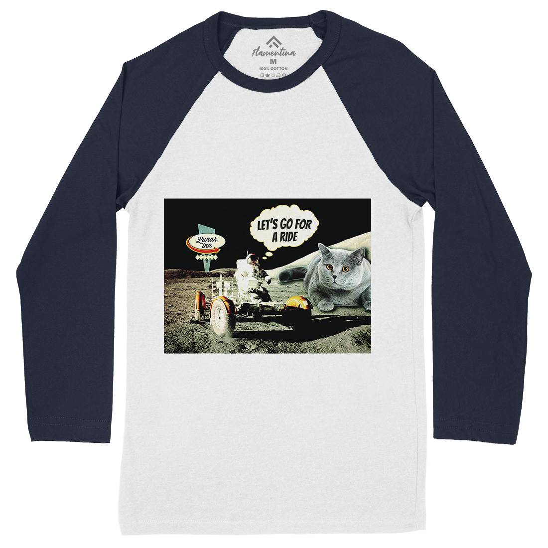 Moon Ride Mens Long Sleeve Baseball T-Shirt Space A882