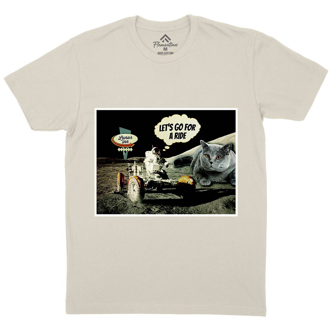 Moon Ride Mens Organic Crew Neck T-Shirt Space A882