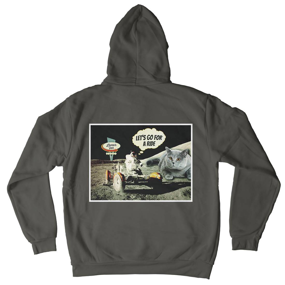 Moon Ride Mens Hoodie With Pocket Space A882