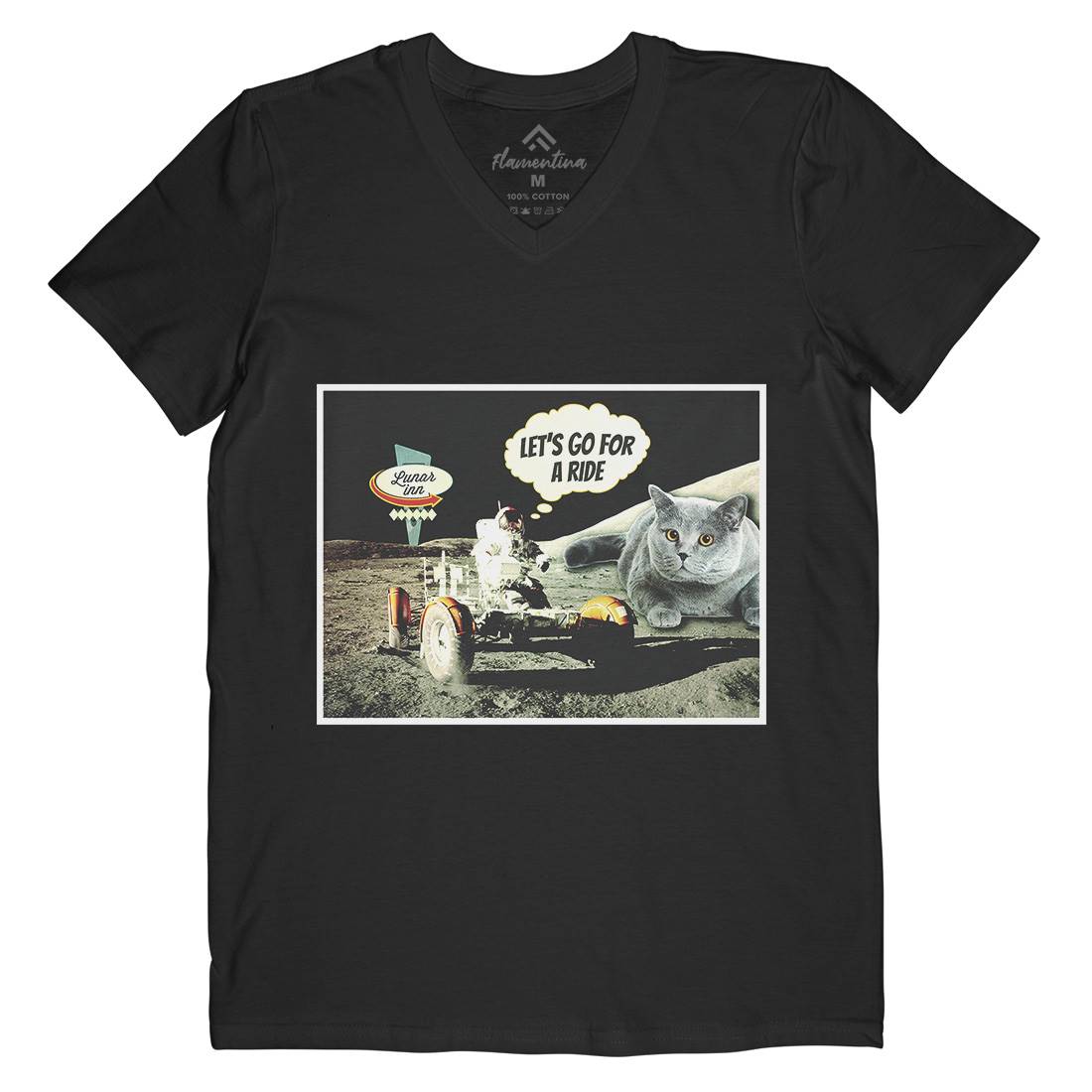 Moon Ride Mens V-Neck T-Shirt Space A882