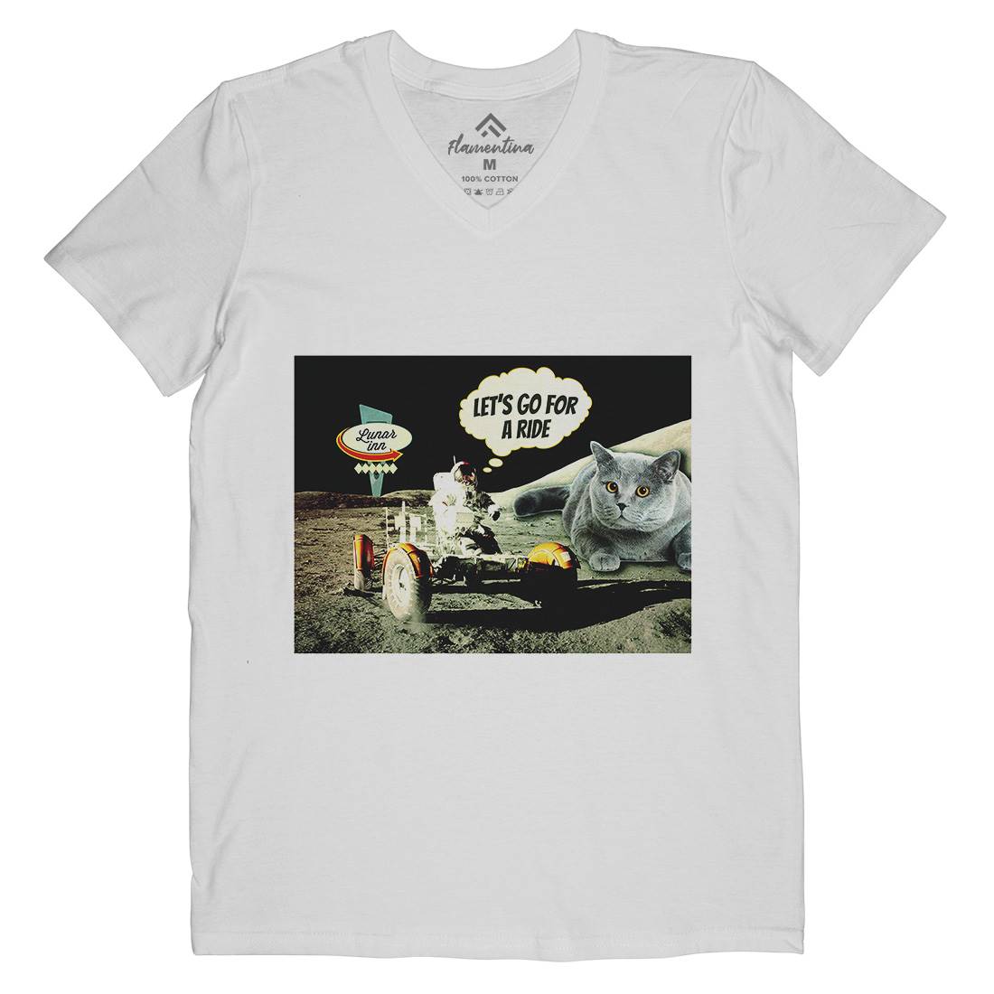 Moon Ride Mens V-Neck T-Shirt Space A882