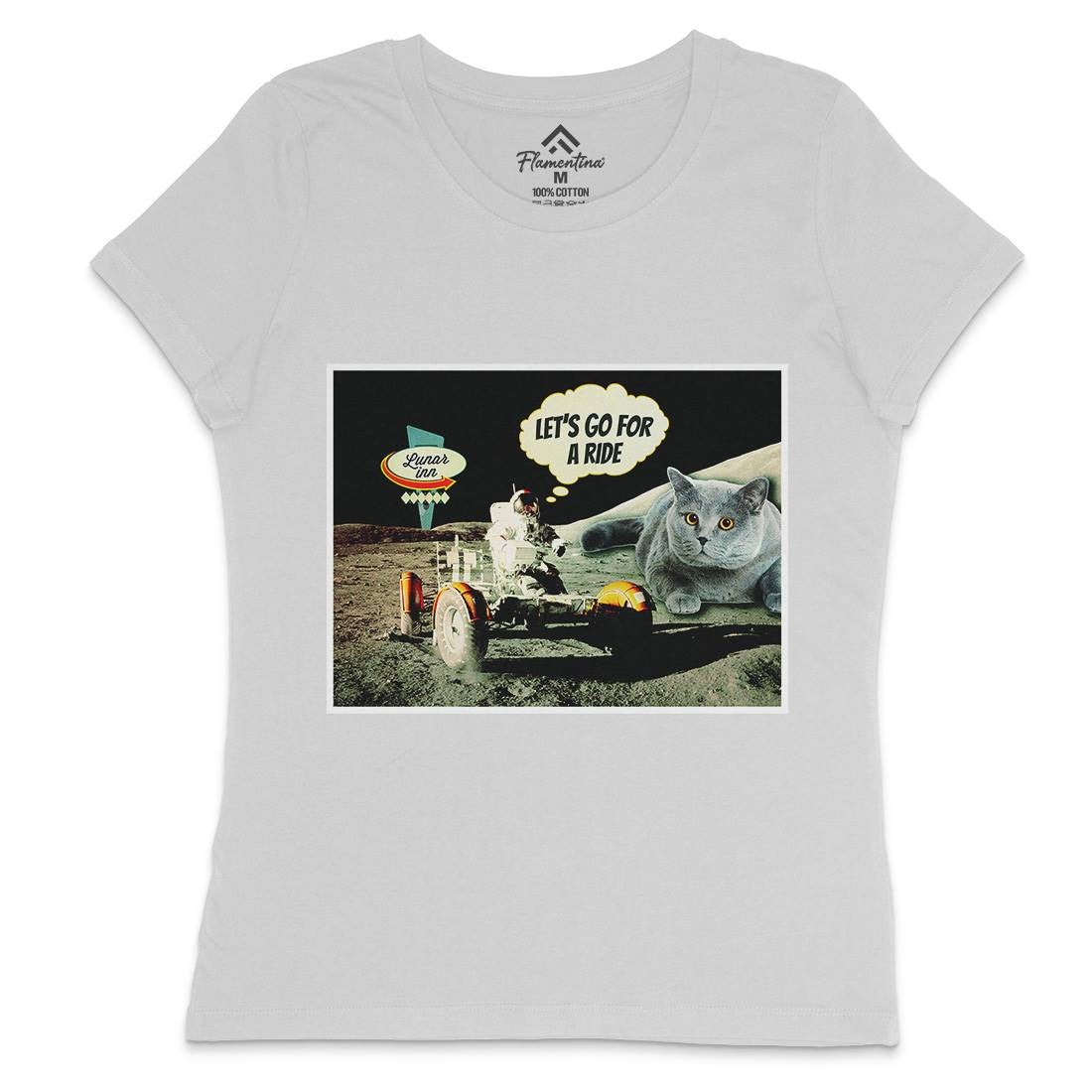 Moon Ride Womens Crew Neck T-Shirt Space A882
