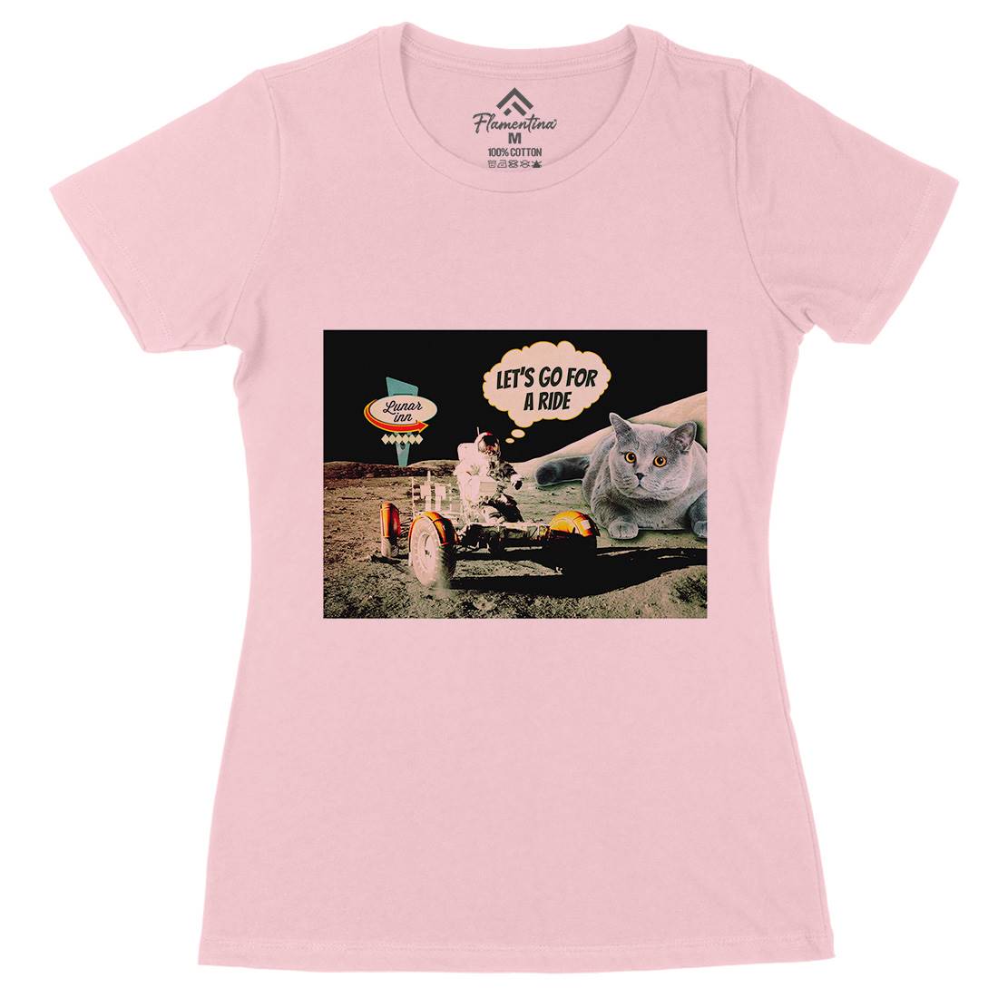 Moon Ride Womens Organic Crew Neck T-Shirt Space A882