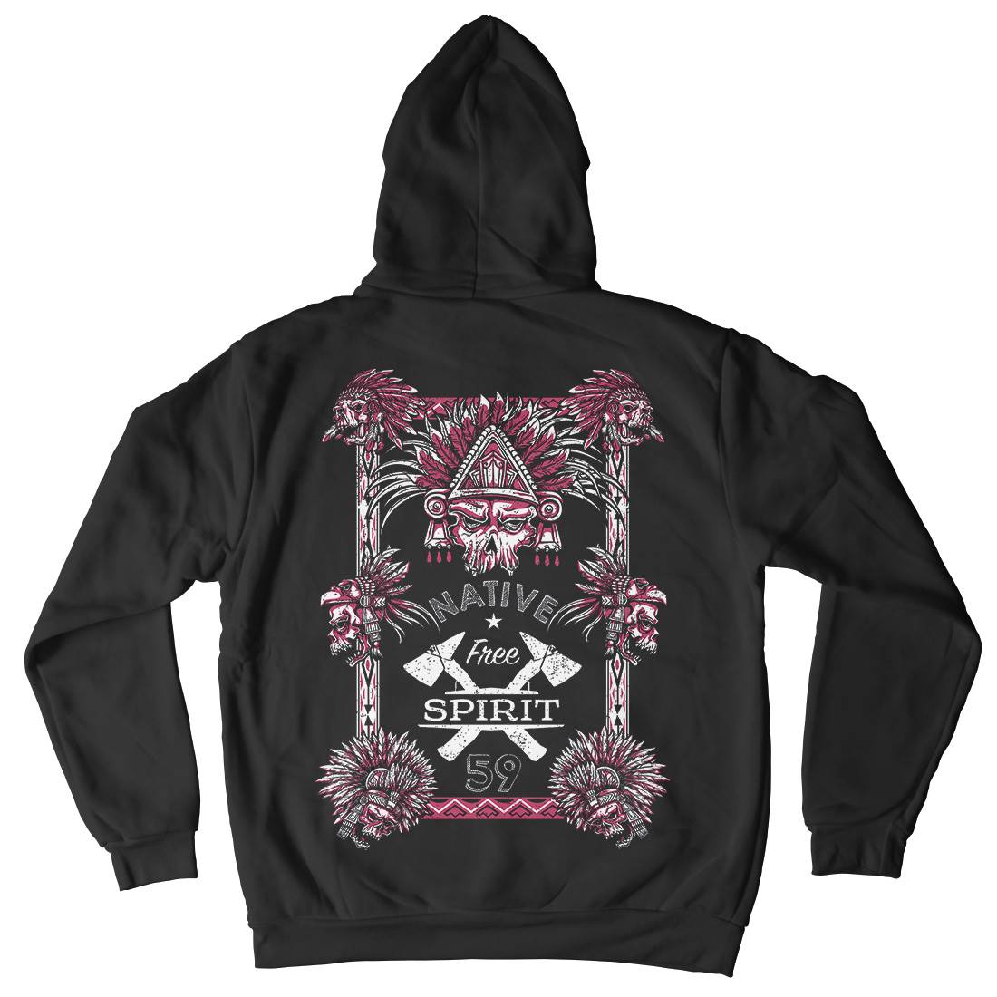 Native Spirit Mens Hoodie With Pocket American A885