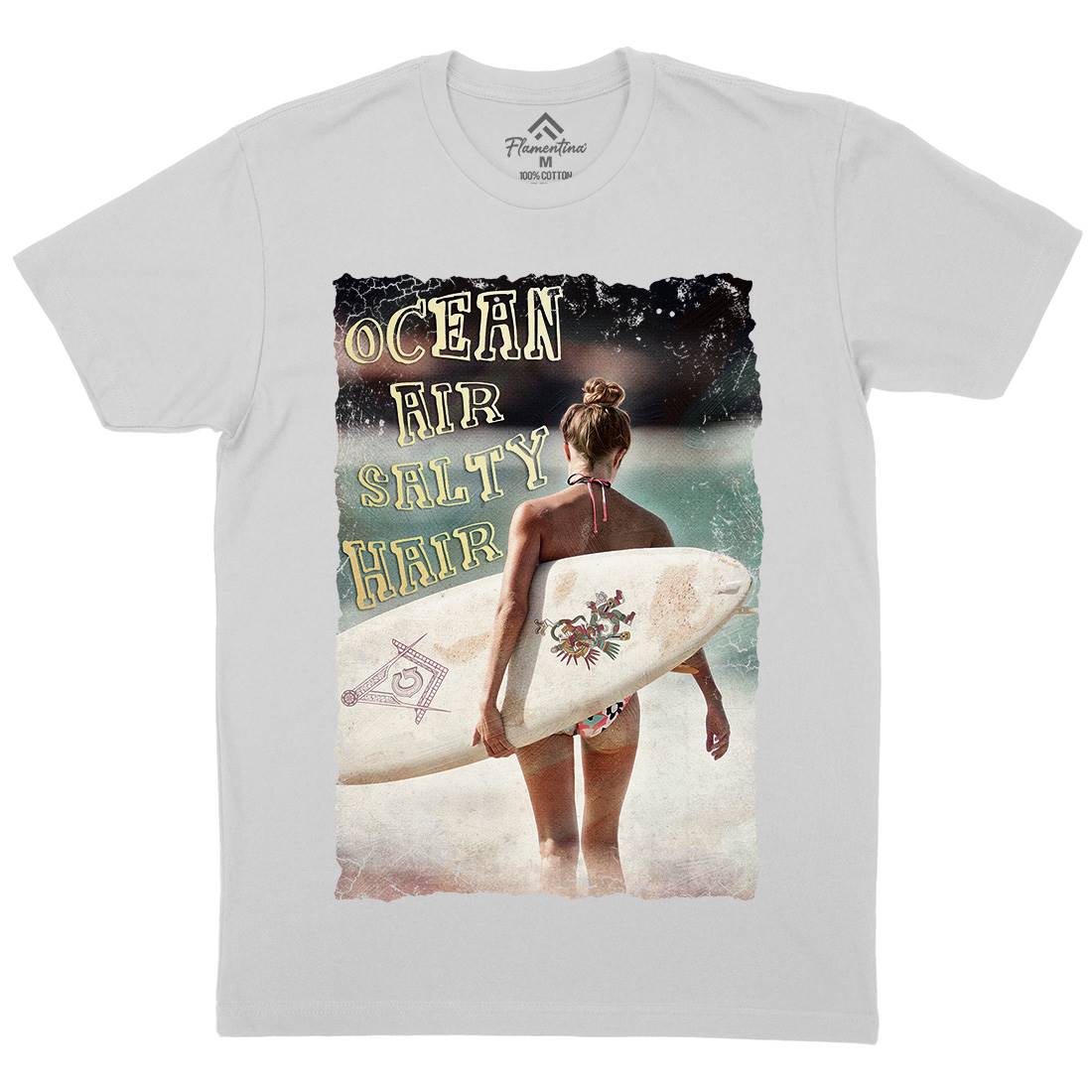 Ocean Air Salty Hair Mens Crew Neck T-Shirt Surf A889