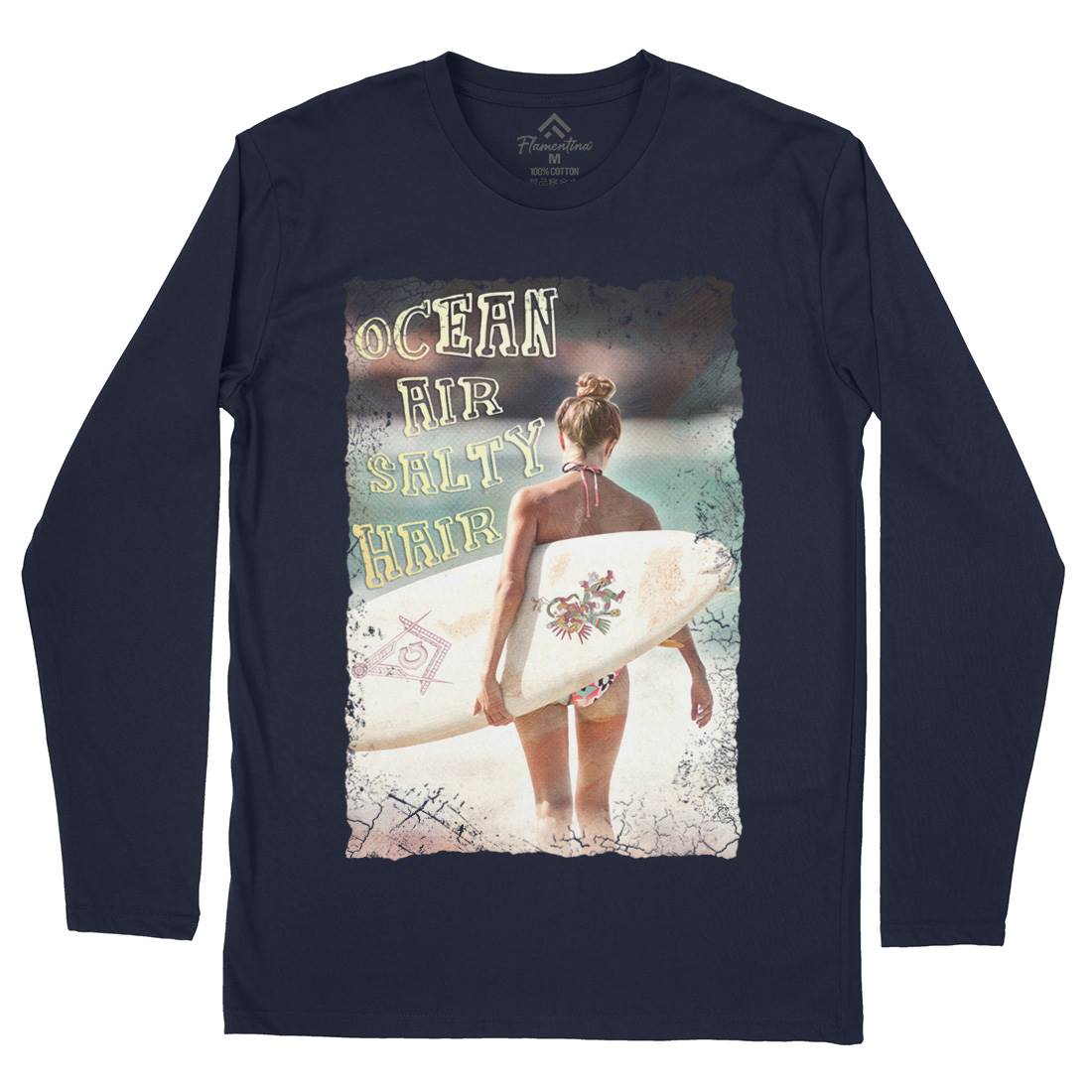 Ocean Air Salty Hair Mens Long Sleeve T-Shirt Surf A889