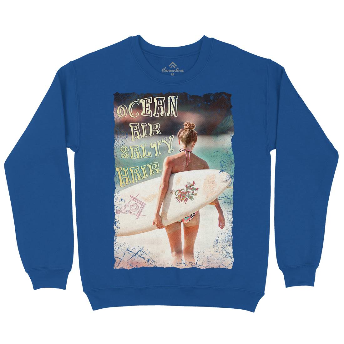 Ocean Air Salty Hair Kids Crew Neck Sweatshirt Surf A889