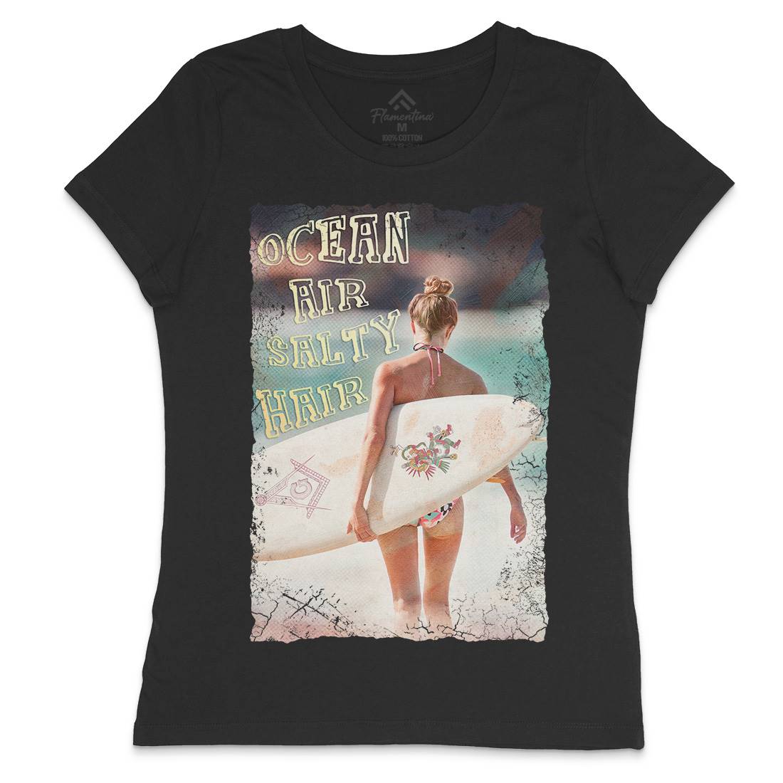 Ocean Air Salty Hair Womens Crew Neck T-Shirt Surf A889