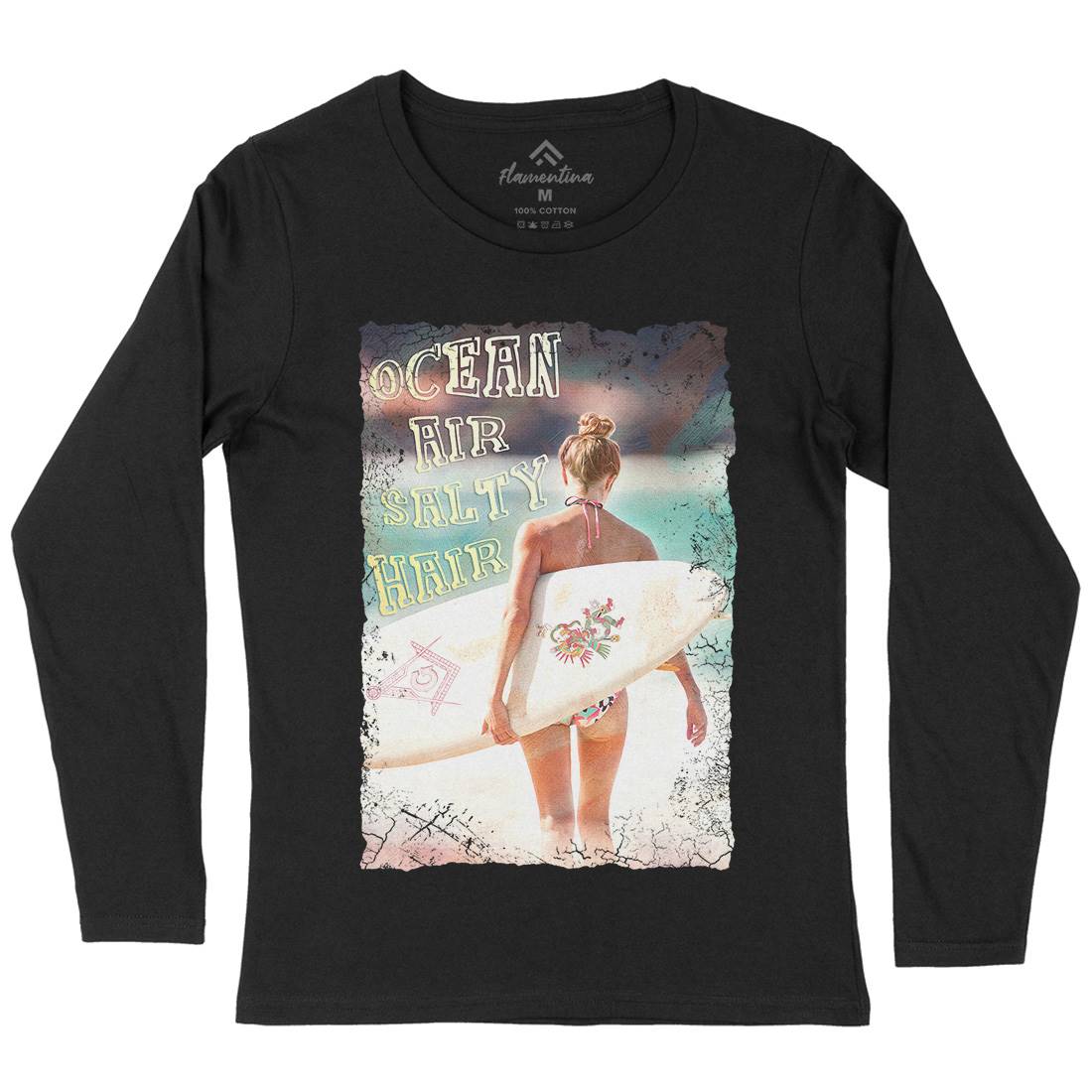 Ocean Air Salty Hair Womens Long Sleeve T-Shirt Surf A889
