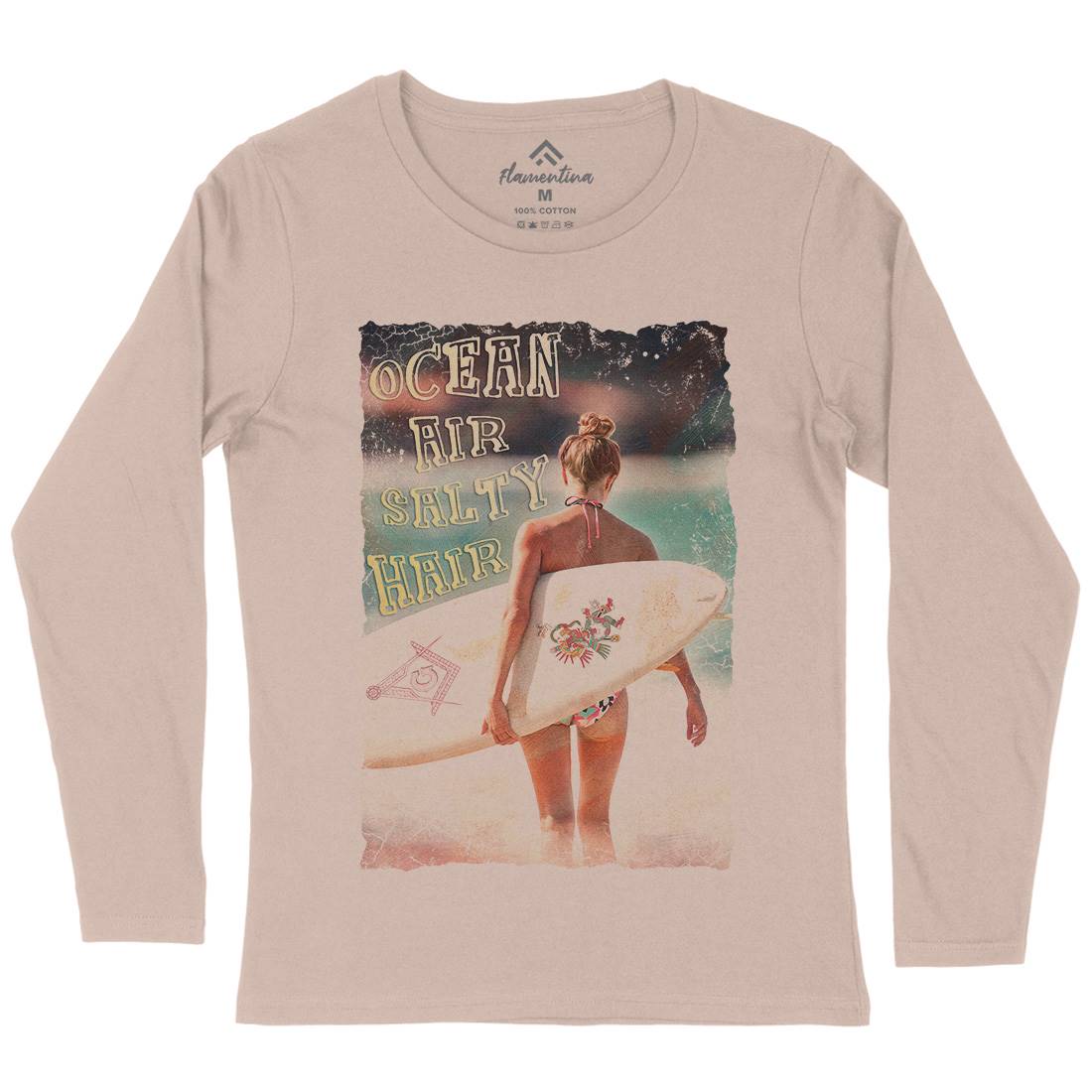 Ocean Air Salty Hair Womens Long Sleeve T-Shirt Surf A889