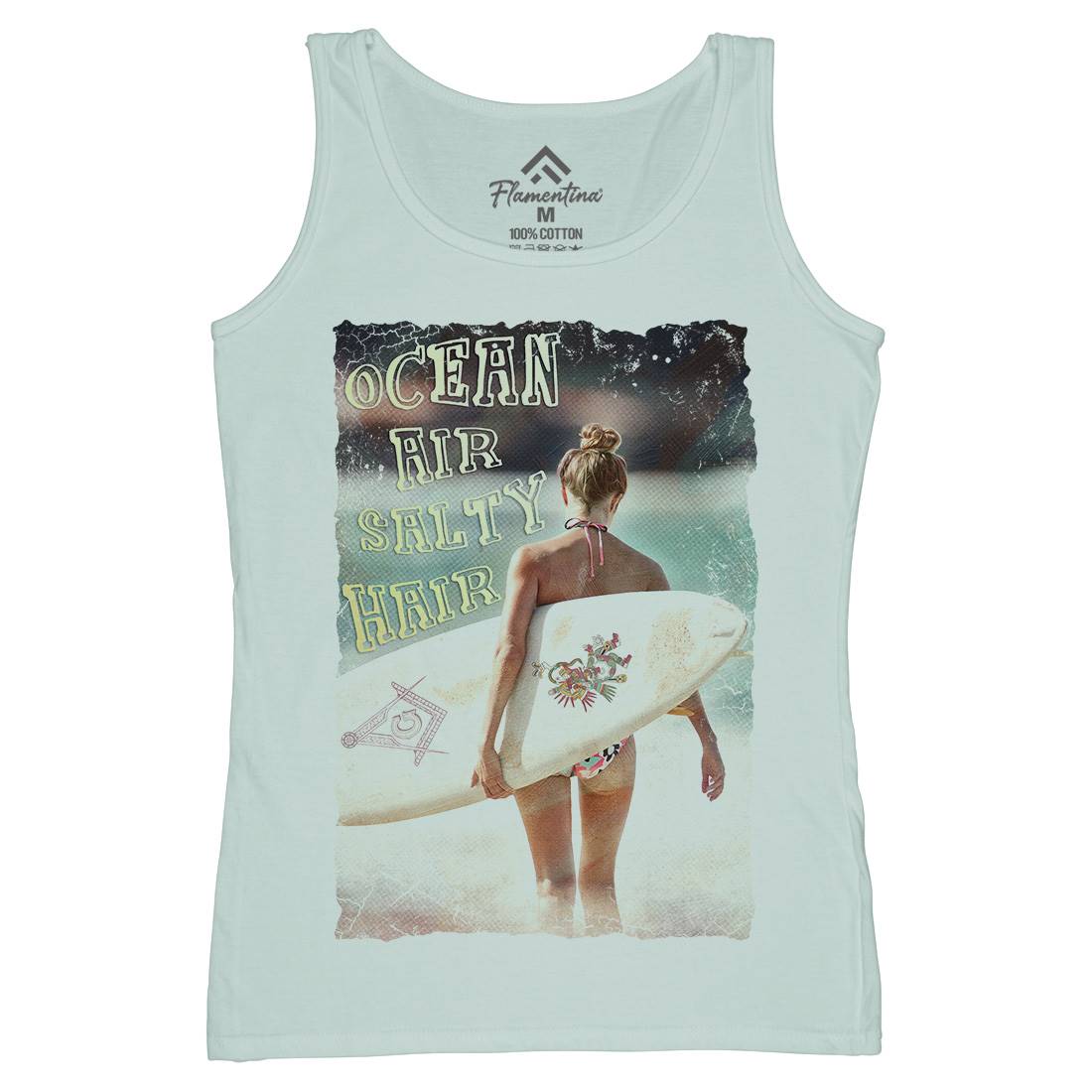 Ocean Air Salty Hair Womens Organic Tank Top Vest Surf A889