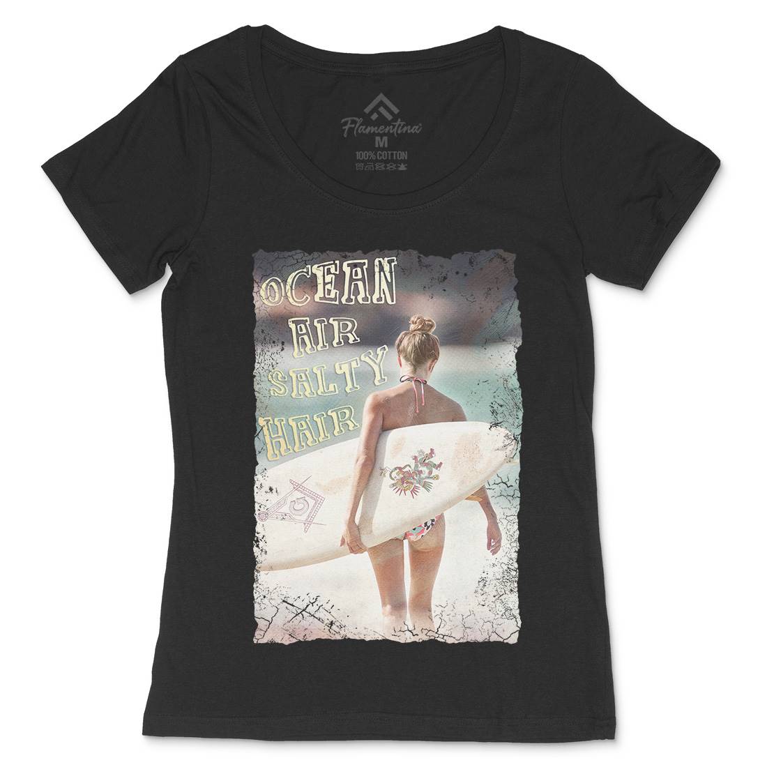 Ocean Air Salty Hair Womens Scoop Neck T-Shirt Surf A889