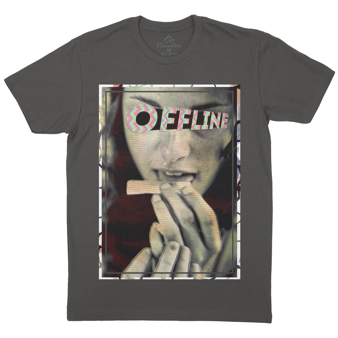 Offline Mens Organic Crew Neck T-Shirt Drugs A890