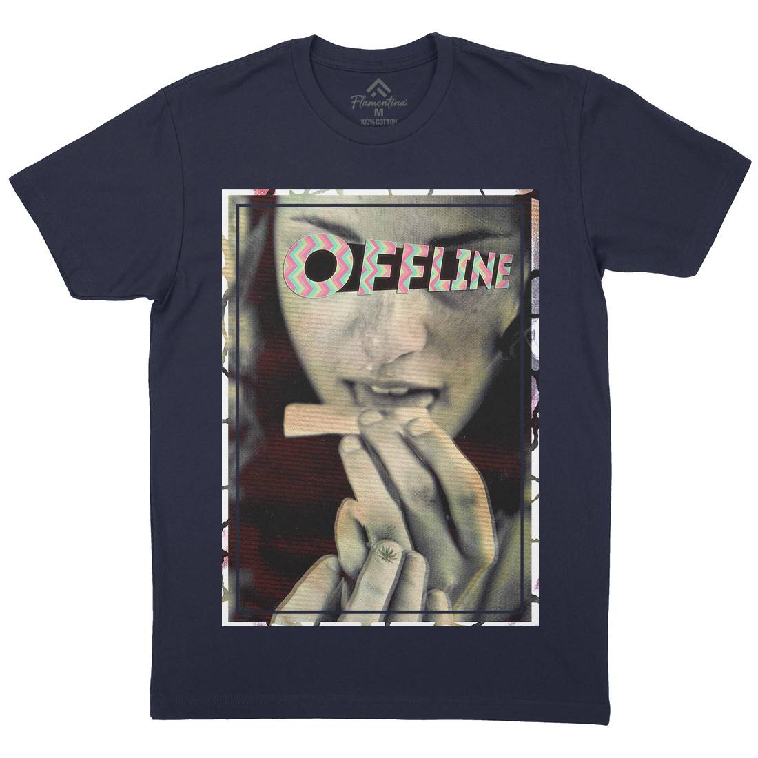 Offline Mens Organic Crew Neck T-Shirt Drugs A890