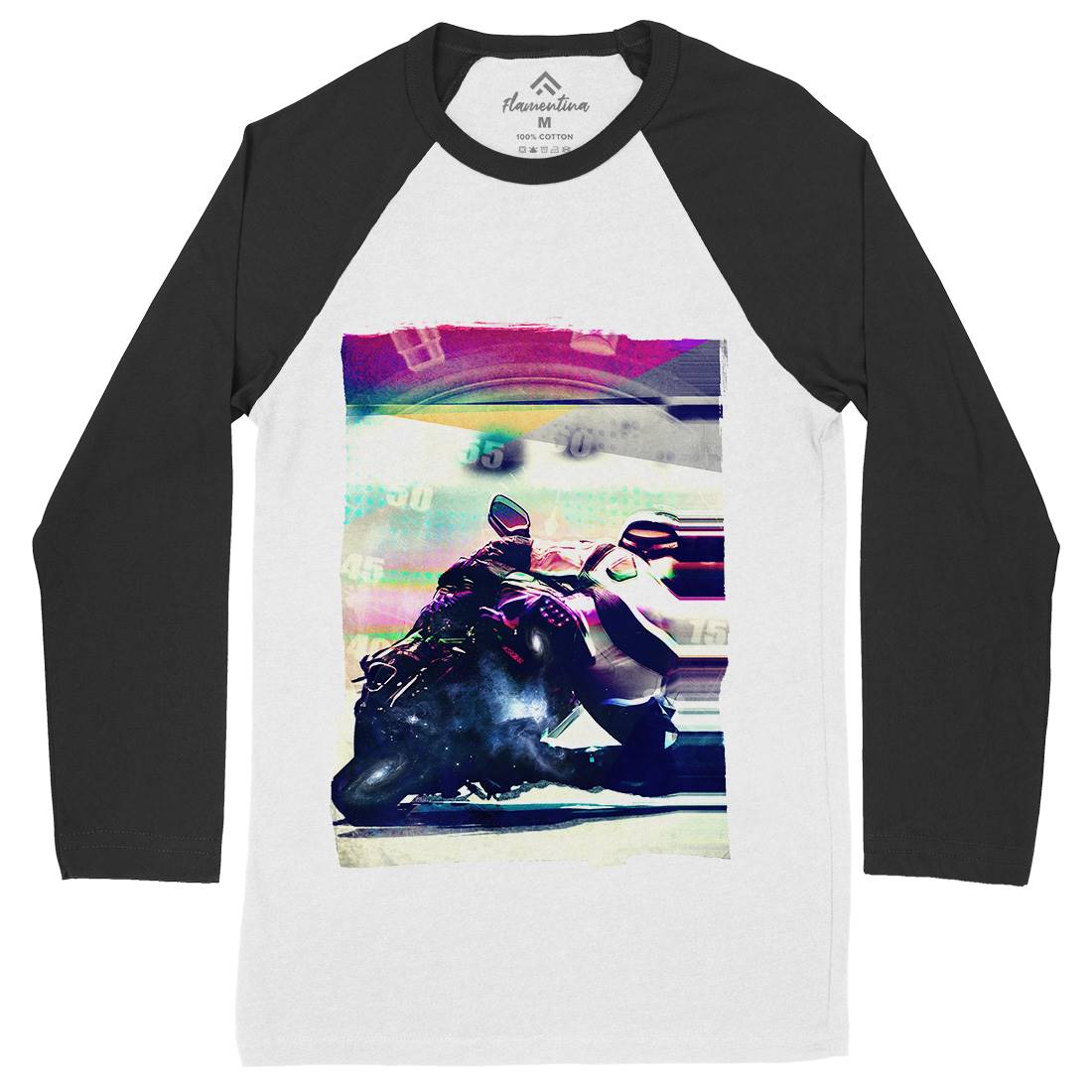 On Time Mens Long Sleeve Baseball T-Shirt Motorcycles A891