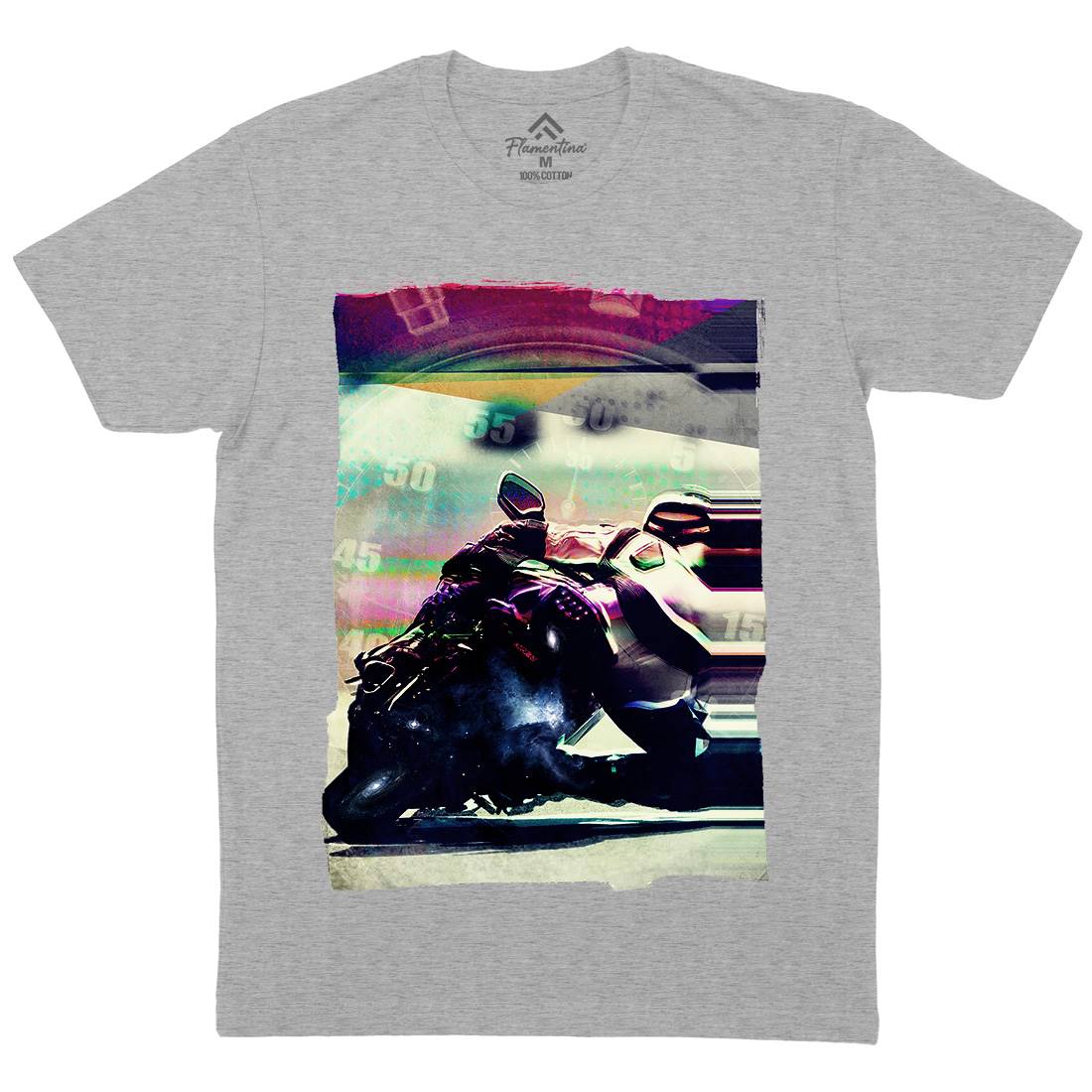 On Time Mens Organic Crew Neck T-Shirt Motorcycles A891