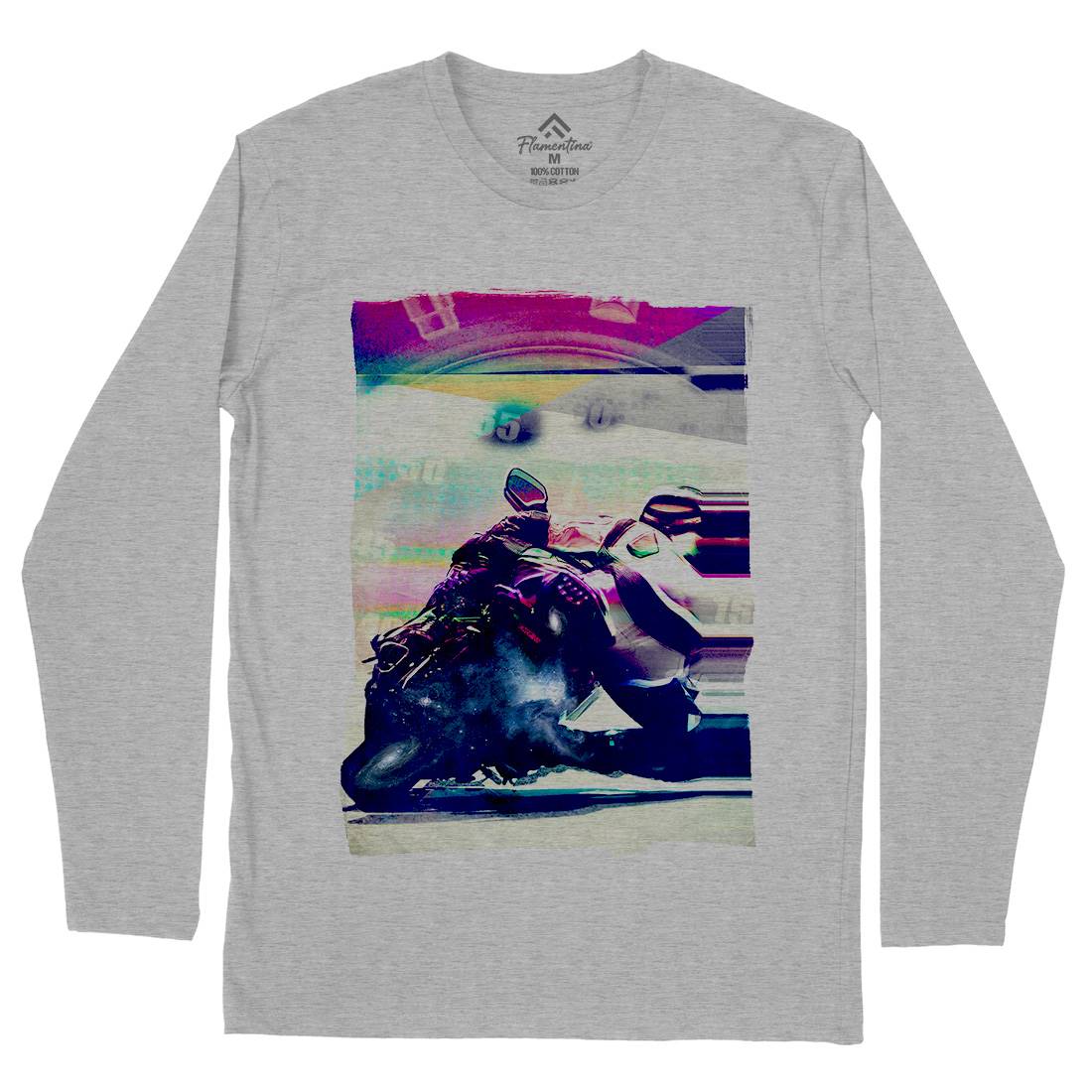 On Time Mens Long Sleeve T-Shirt Motorcycles A891